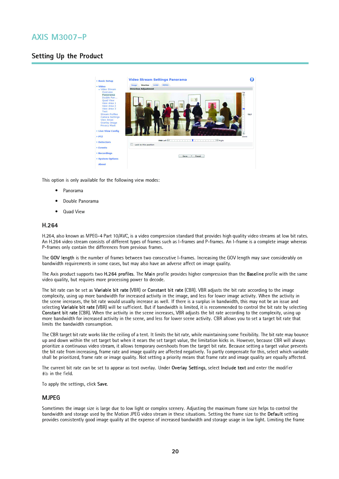 Axis Communications M3007-P user manual 264, Mjpeg 