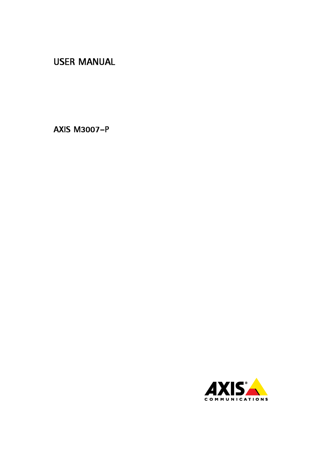 Axis Communications user manual User Manual, AXIS M3007-P 