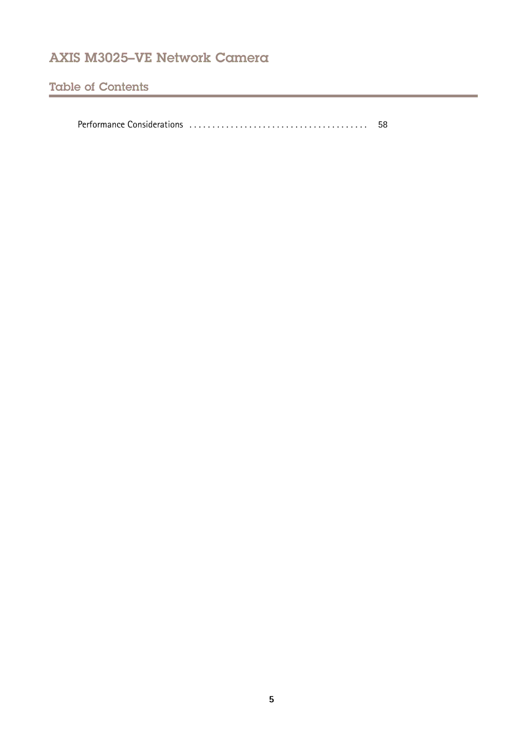 Axis Communications M3025-VE user manual Performance Considerations 