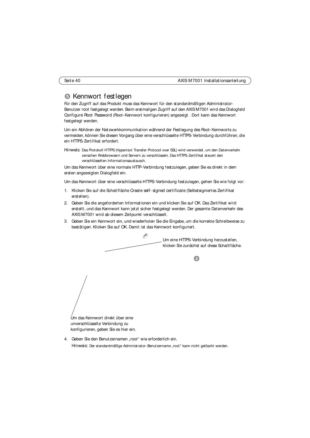 Axis Communications M7001 manual Kennwort festlegen 