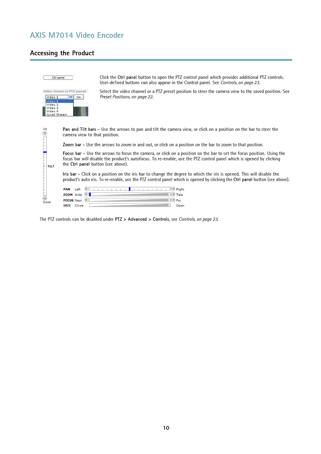 Axis Communications M7014 user manual Preset Positions, on 