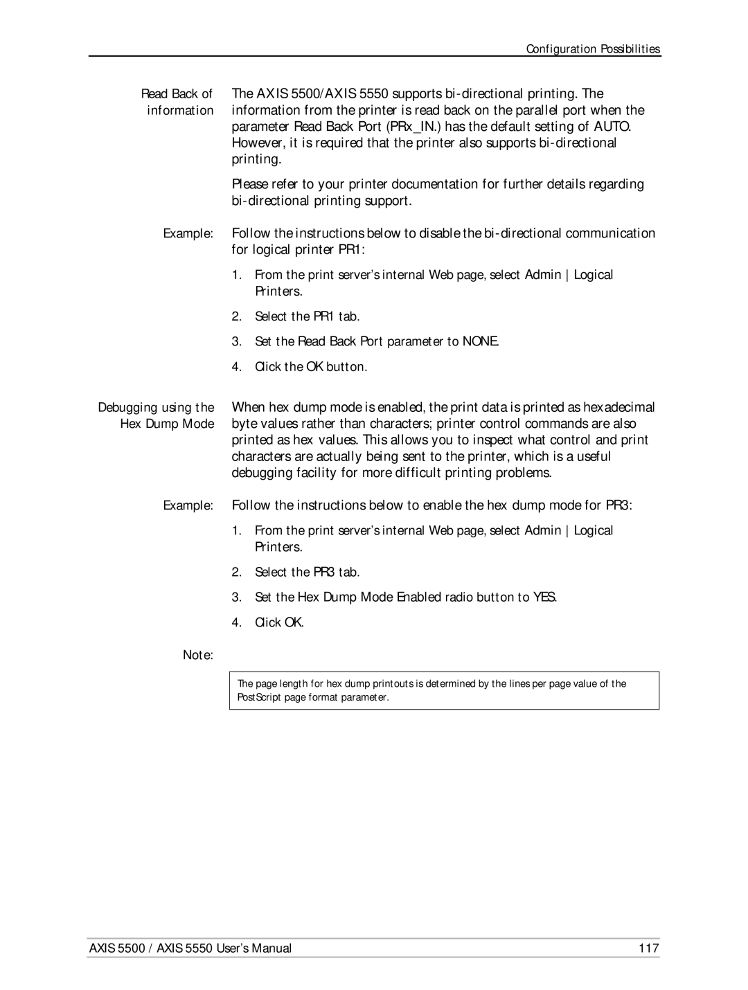 Axis Communications Network Print Servers, AXIS 5500, AXIS 5550 manual Axis 5500 / Axis 5550 User’s Manual 117 