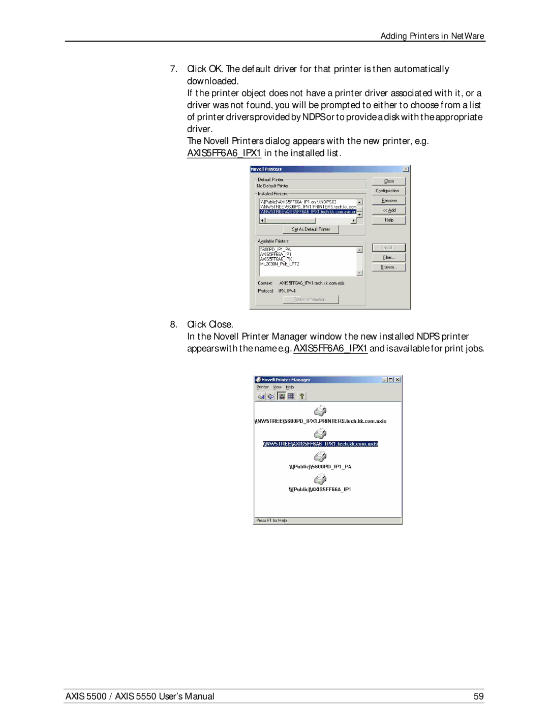 Axis Communications AXIS 5550, Network Print Servers, AXIS 5500 manual Axis 5500 / Axis 5550 User’s Manual 