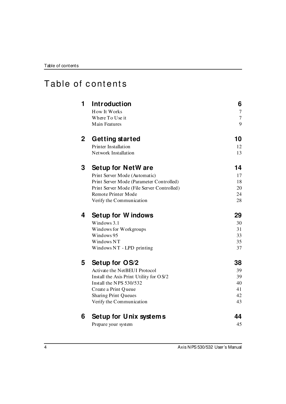 Axis Communications NPS 532, NPS 530 user manual Table of contents 