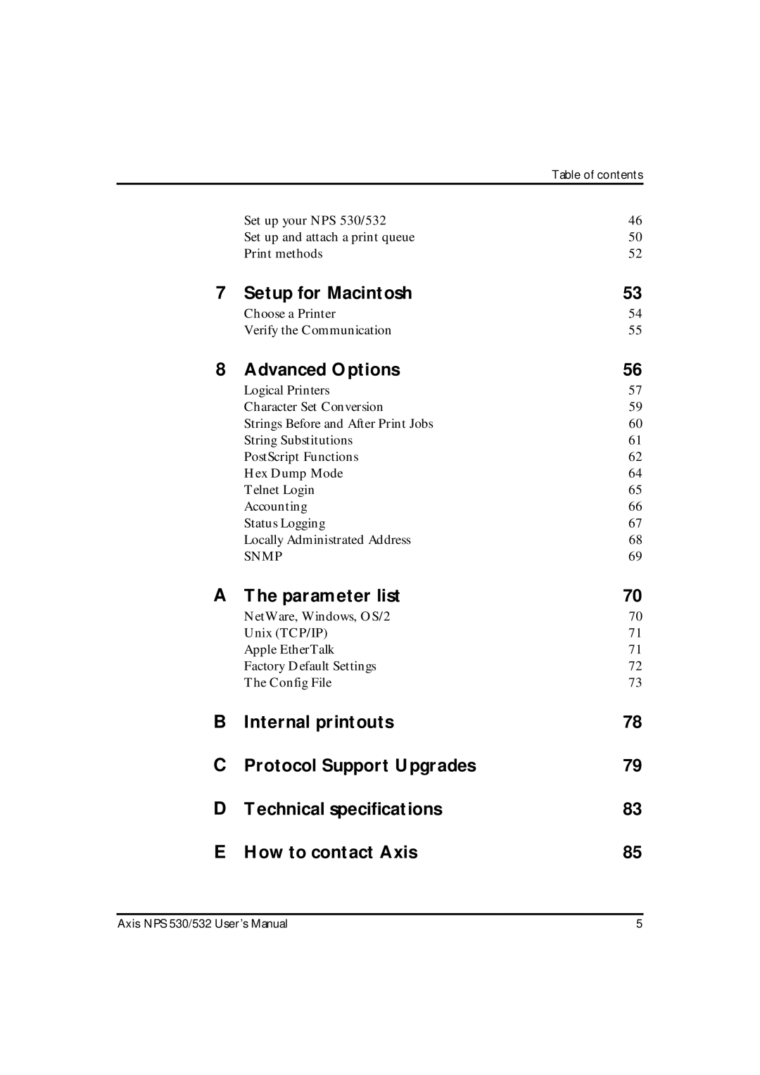 Axis Communications NPS 530, NPS 532 user manual Setup for Macintosh 