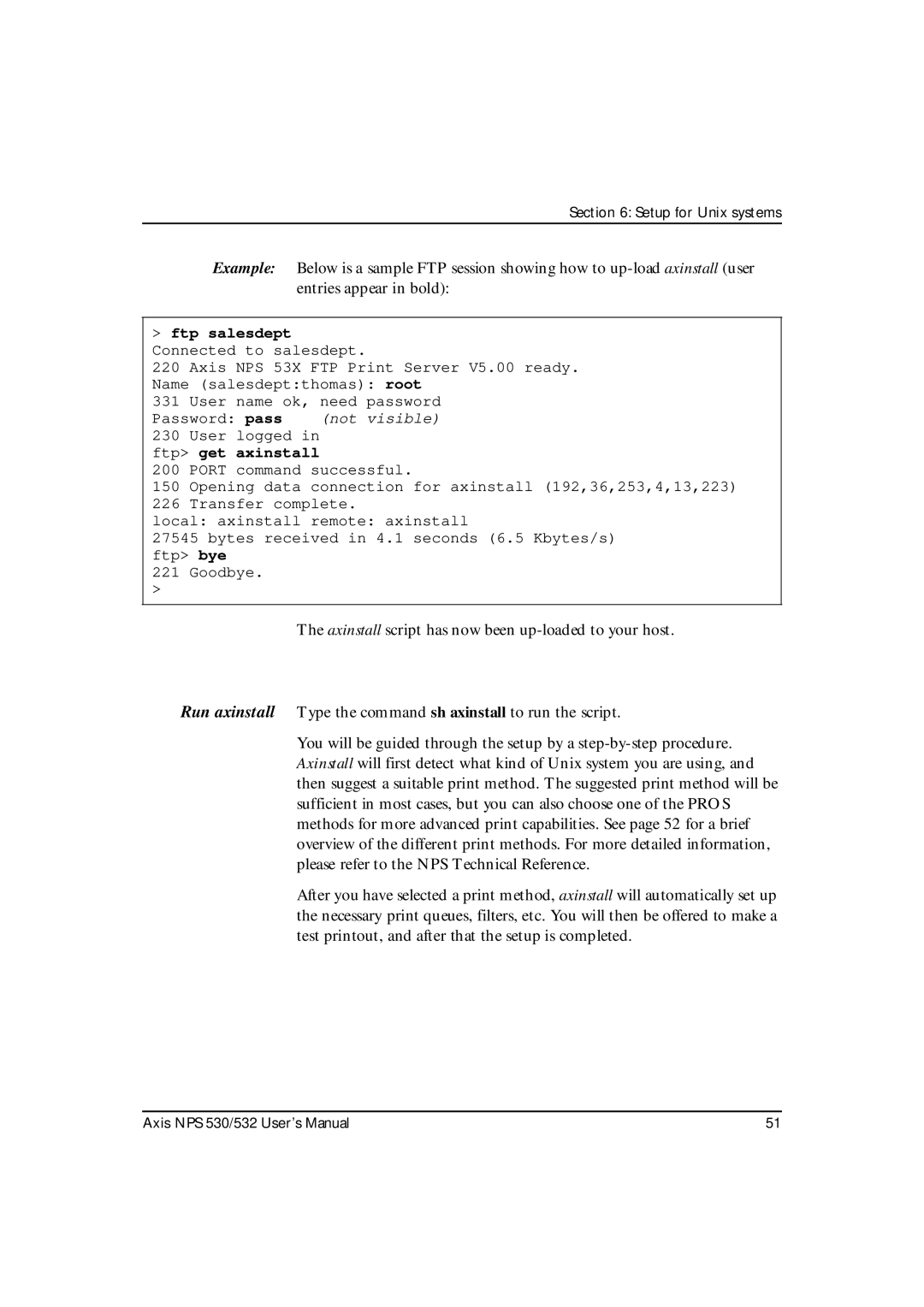 Axis Communications NPS 530, NPS 532 user manual Ftp salesdept Connected to salesdept 