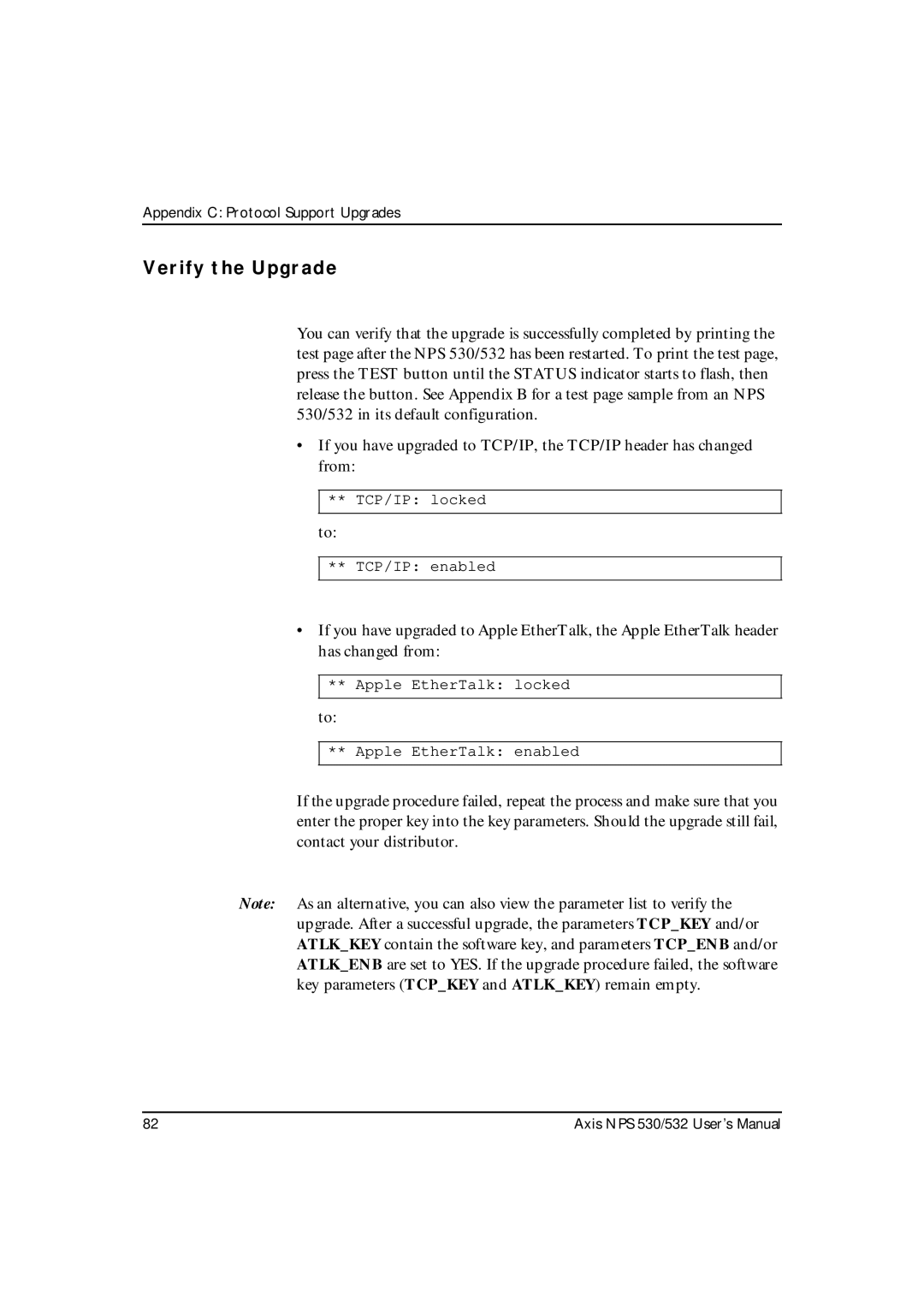 Axis Communications NPS 532, NPS 530 user manual Verify the Upgrade 