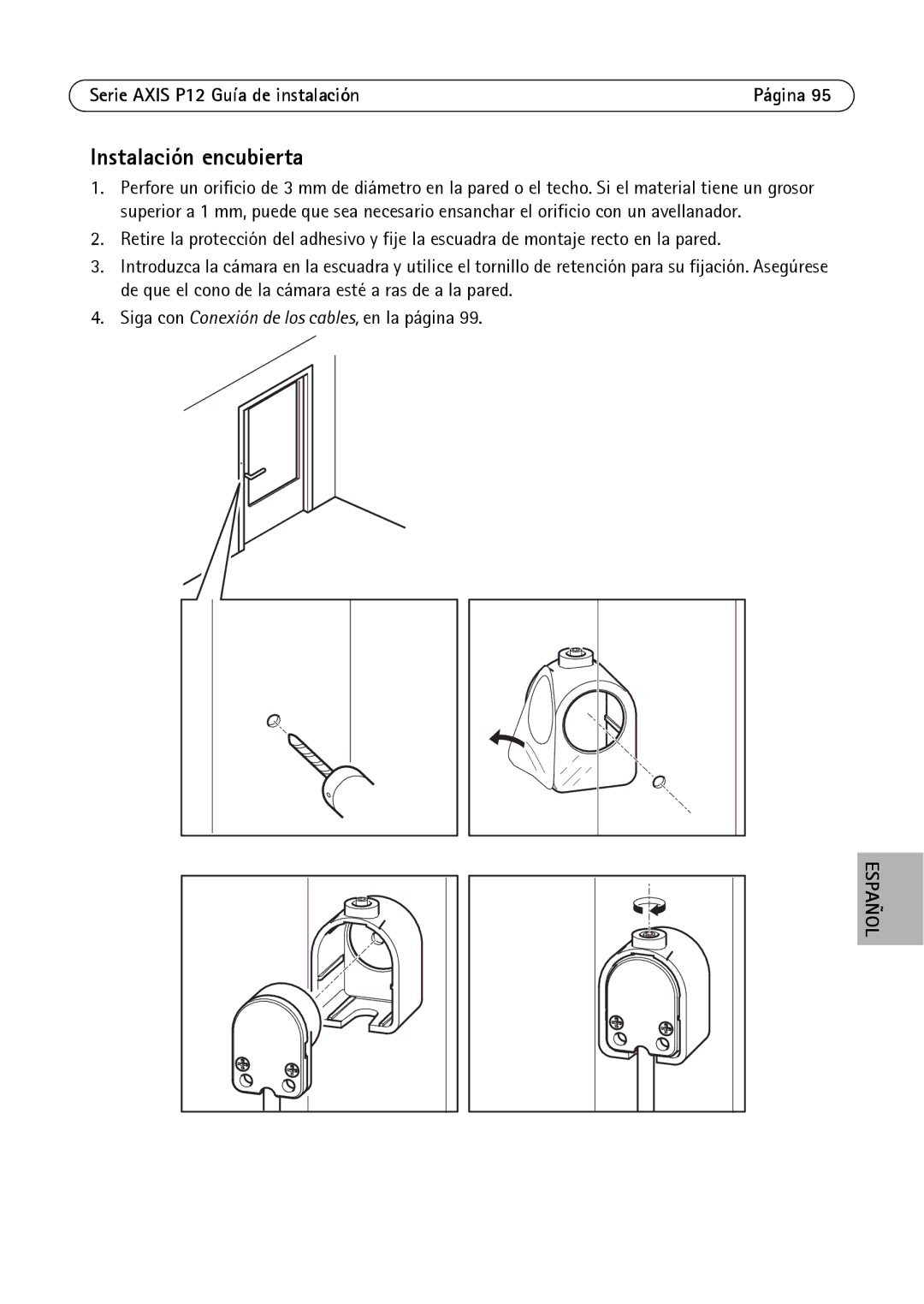 Axis Communications P1204, P1214-E, P1224-E manual Instalación encubierta 