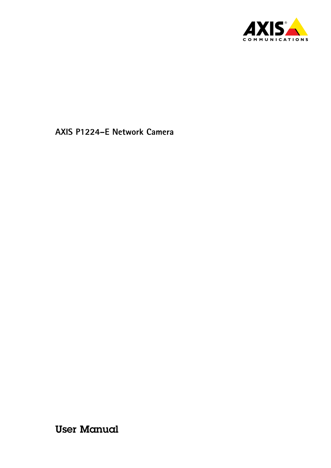 Axis Communications user manual Axis P1224-E Network Camera 