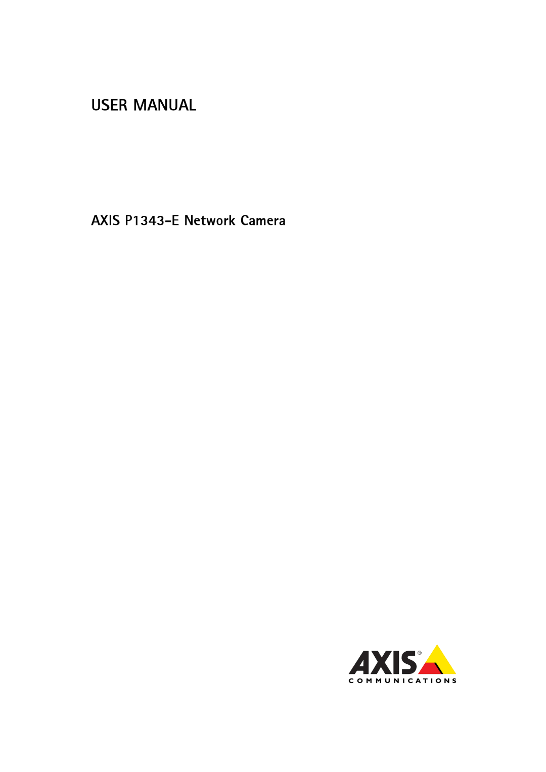 Axis Communications user manual Axis P1343-E Network Camera 