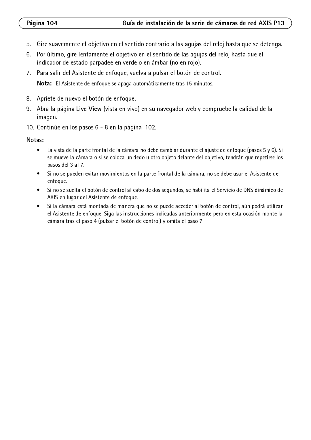 Axis Communications P1344, P1347, P1343, P1311 manual Página 