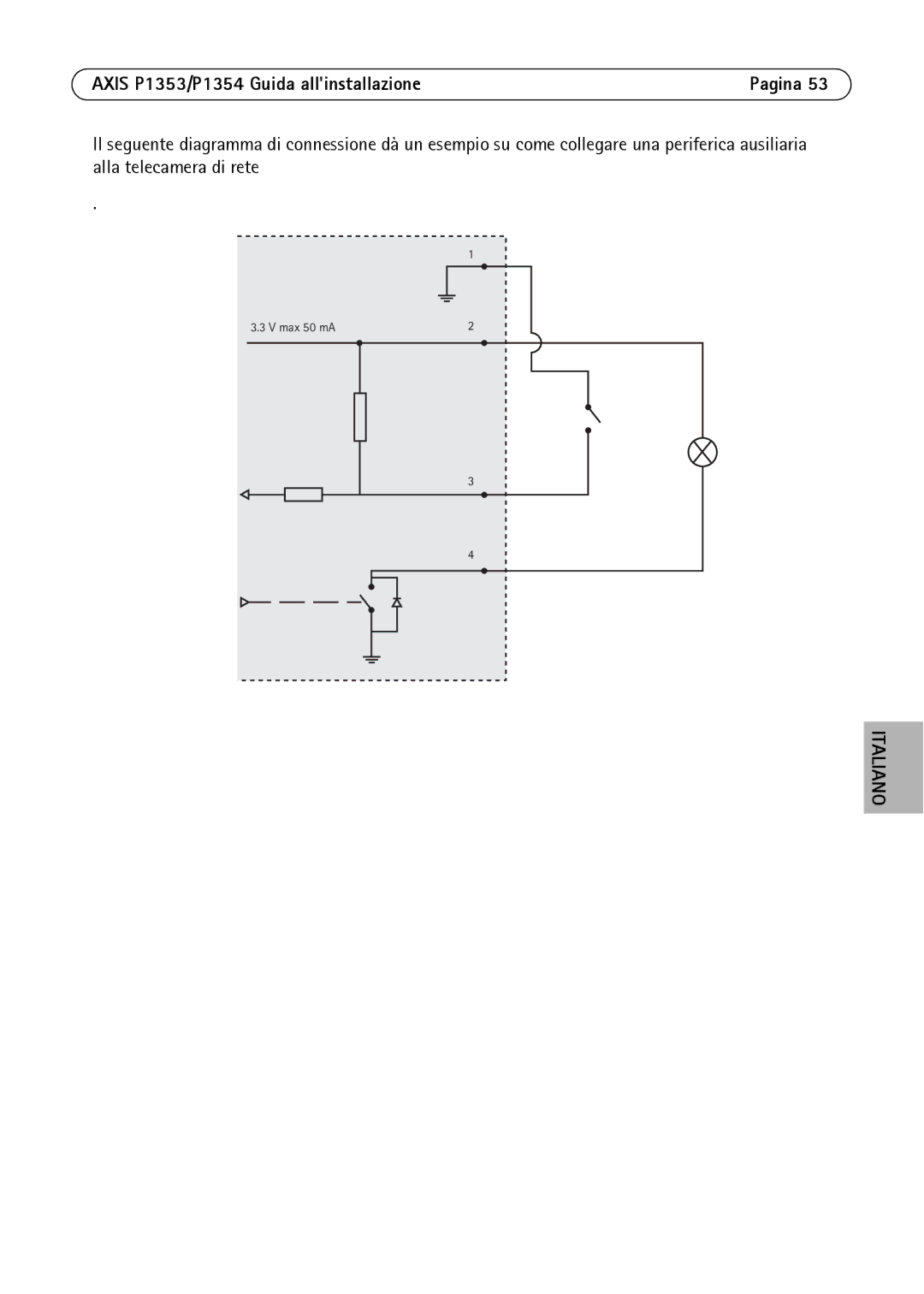 Axis Communications P1354, P1353 manual Max 50 mA 