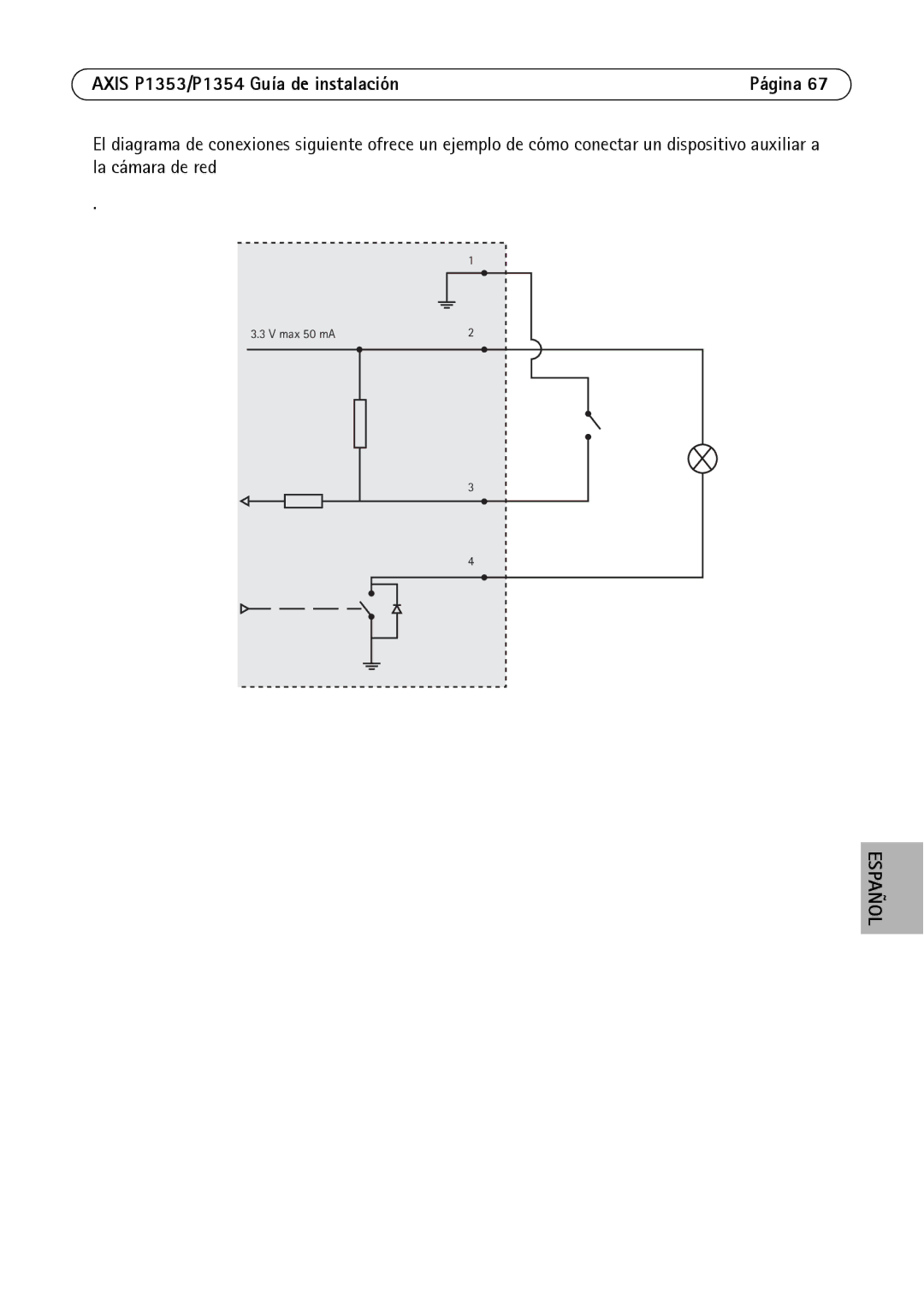 Axis Communications P1354, P1353 manual Max 50 mA 