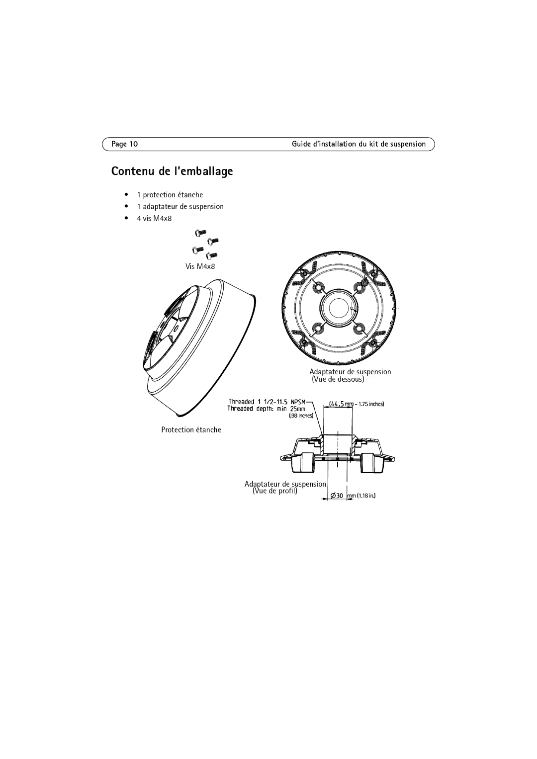 Axis Communications P3344-VE, P3346-VE, P3343-VE manual Contenu de l’emballage 