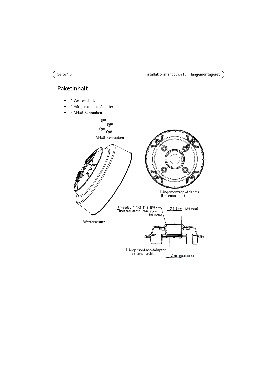 Axis Communications P3344-VE, P3346-VE, P3343-VE manual Paketinhalt 