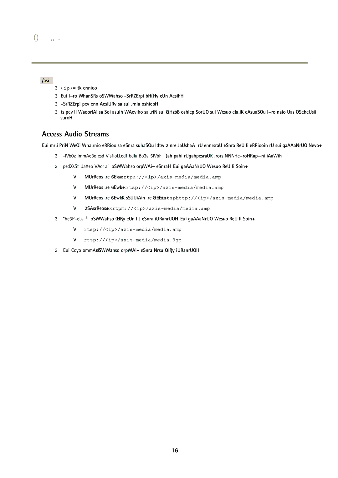 Axis Communications P3365-V user manual Access Audio Streams, Java applet supports simplex audio with G.711 encoding 