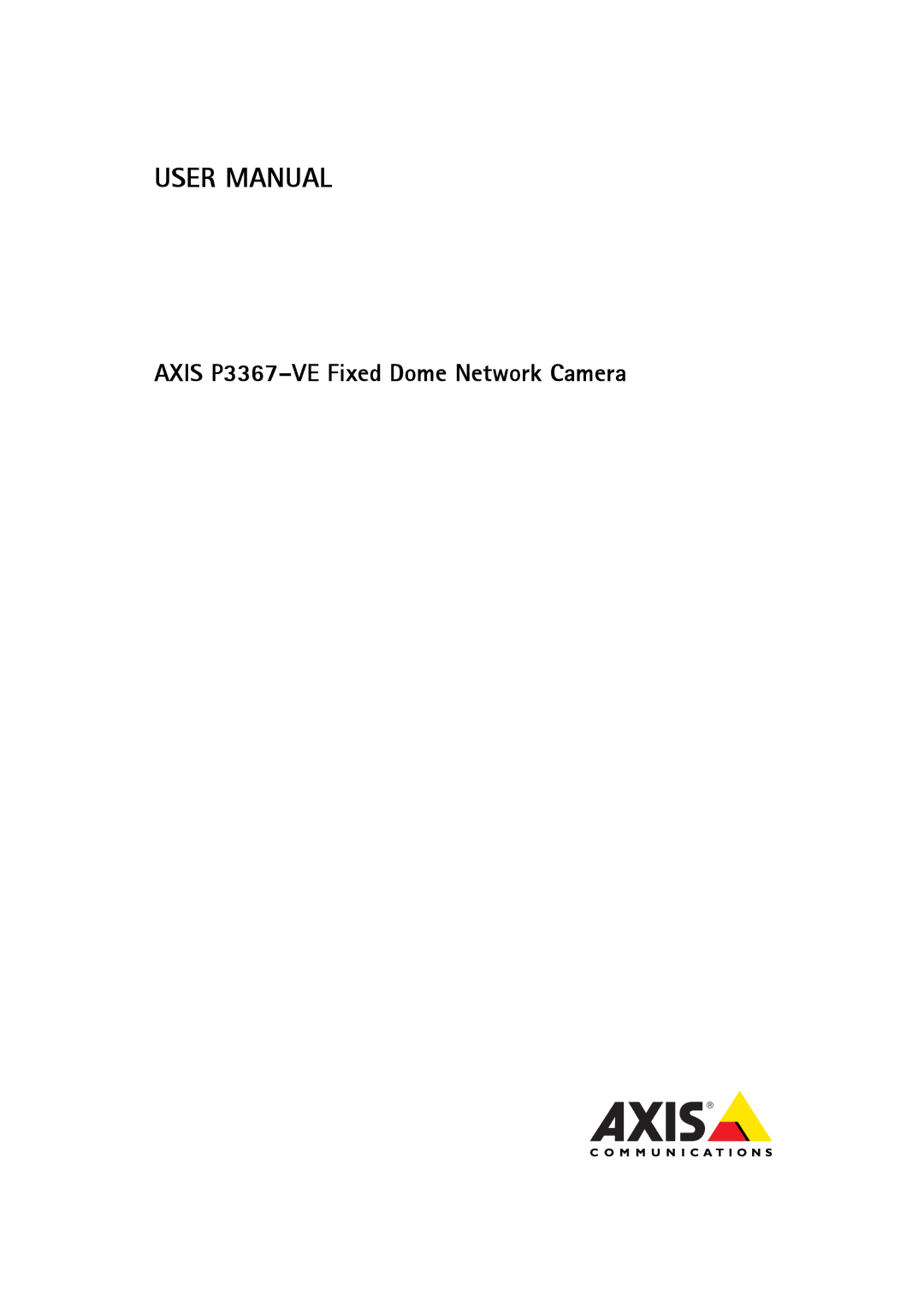 Axis Communications user manual Axis P3367-VE Fixed Dome Network Camera 