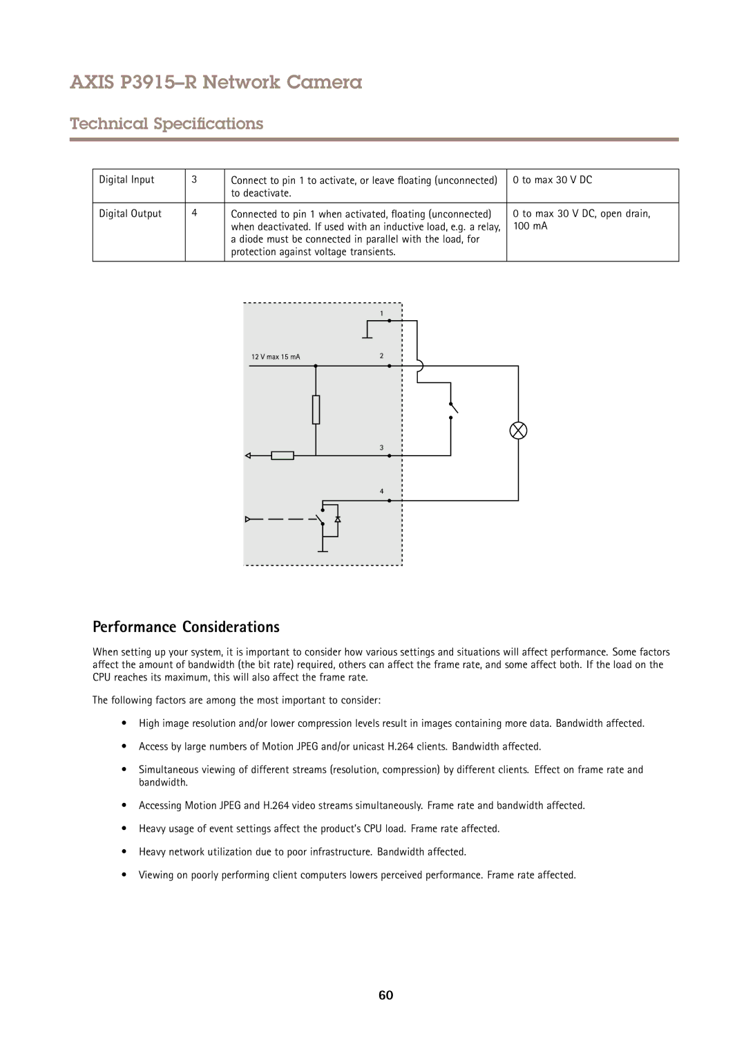 Axis Communications P3915-R user manual Performance Considerations 