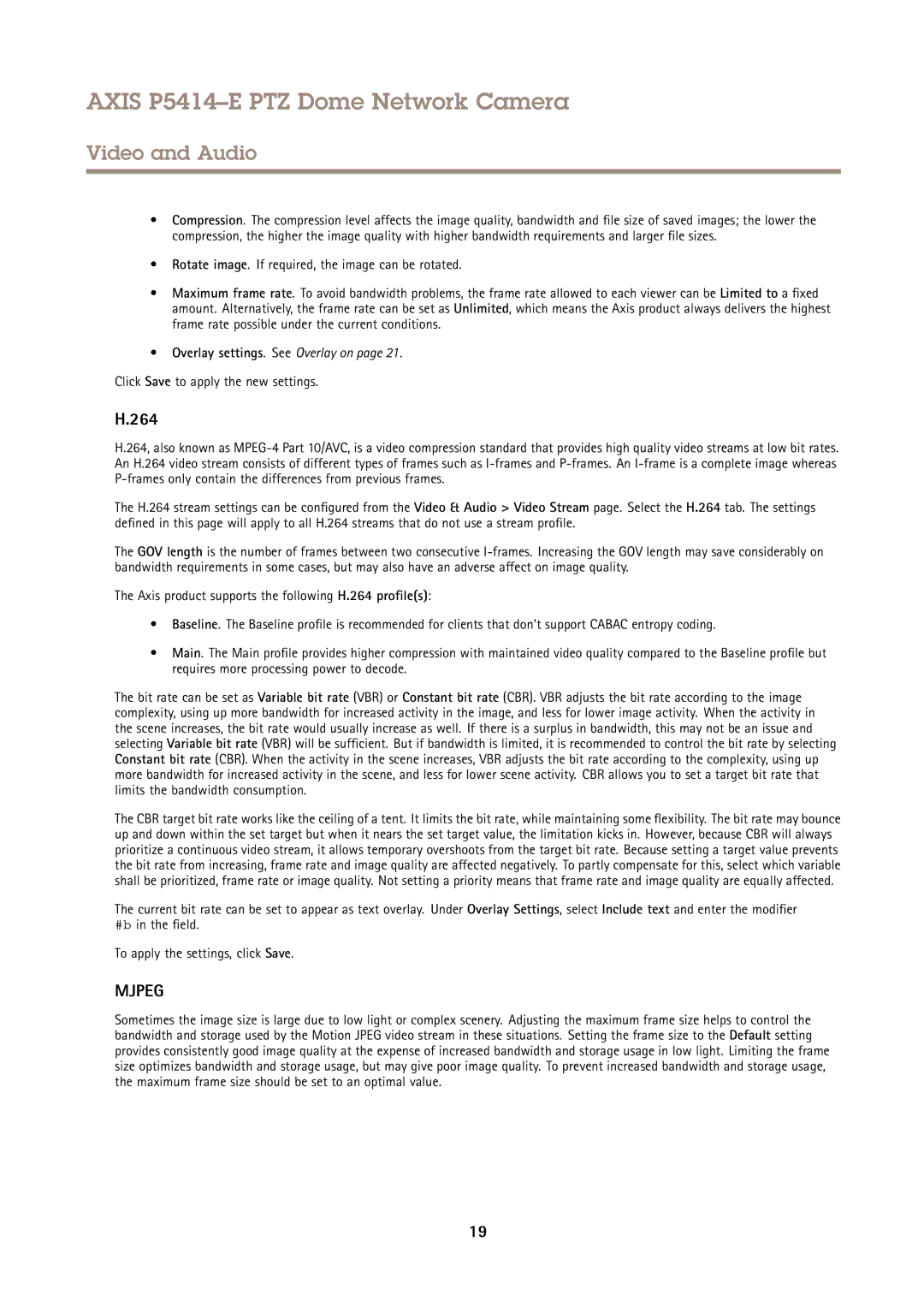 Axis Communications P5414-E user manual 264, Click Save to apply the new settings 