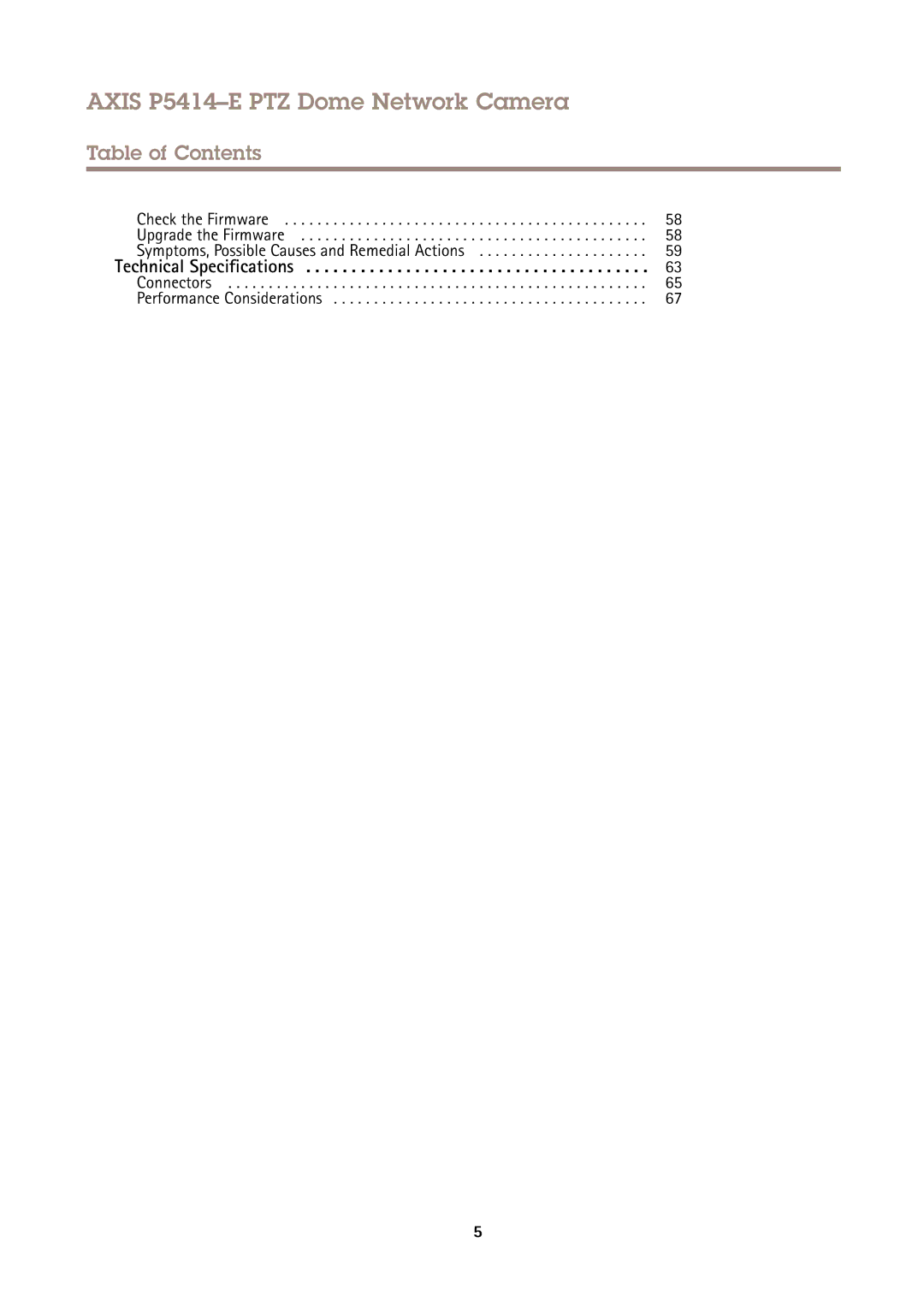 Axis Communications P5414-E user manual Connectors Performance Considerations 