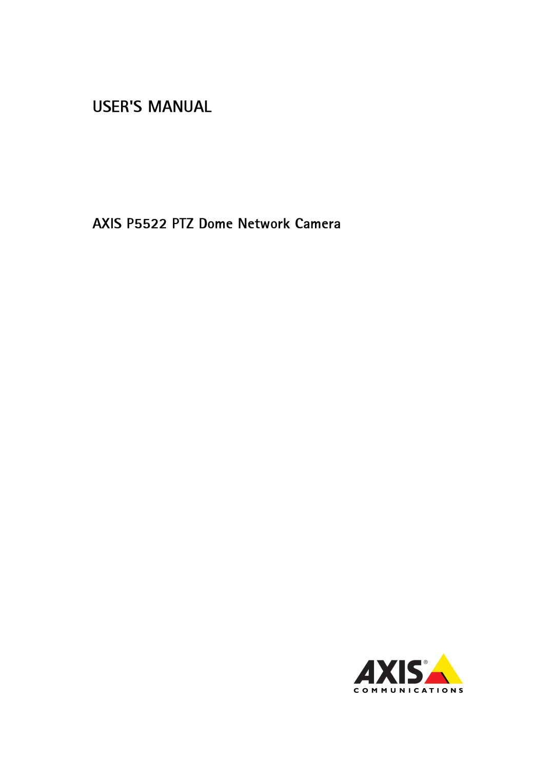 Axis Communications user manual Axis P5522 PTZ Dome Network Camera 