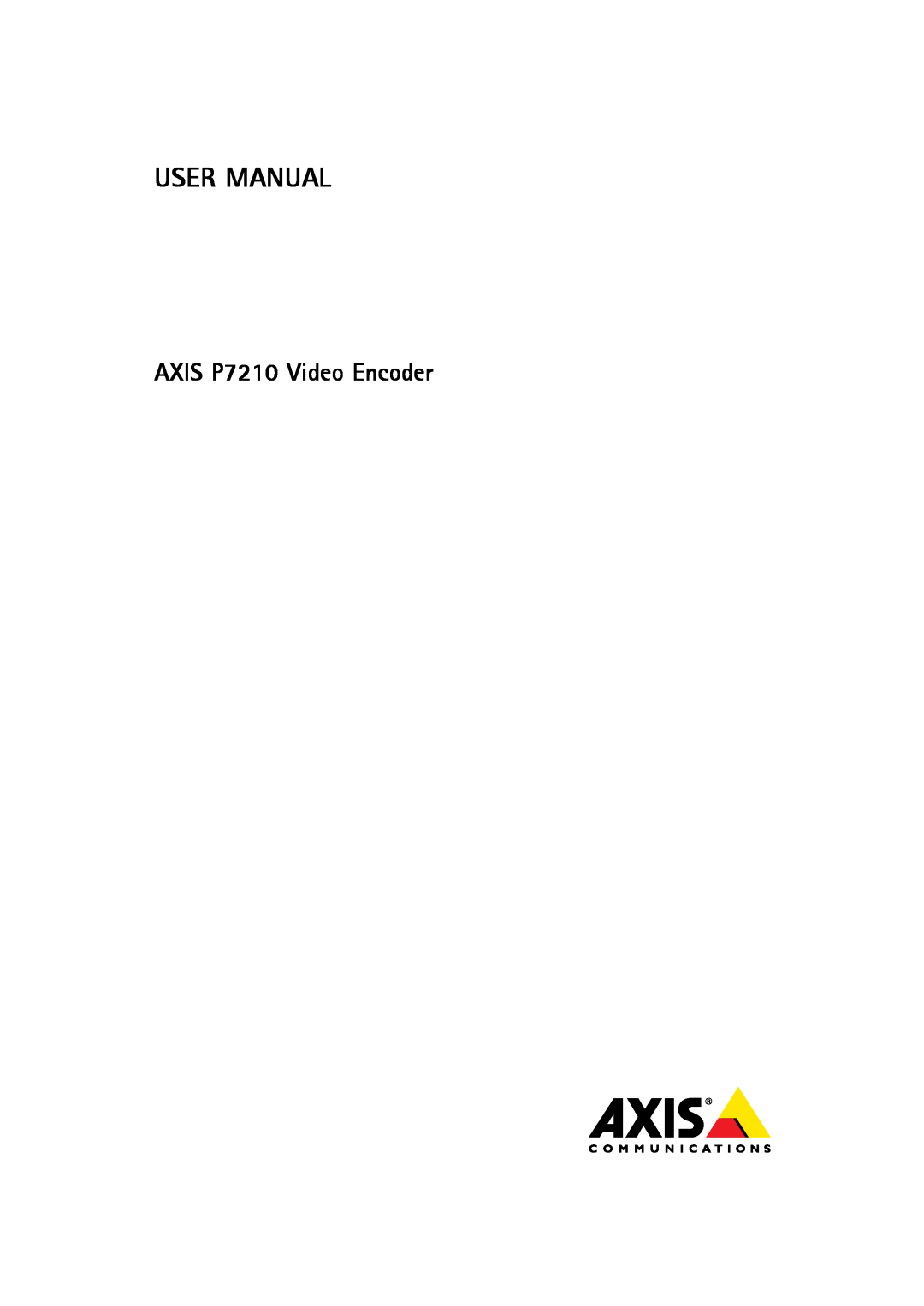 Axis Communications user manual AXIS P7210 Video Encoder 