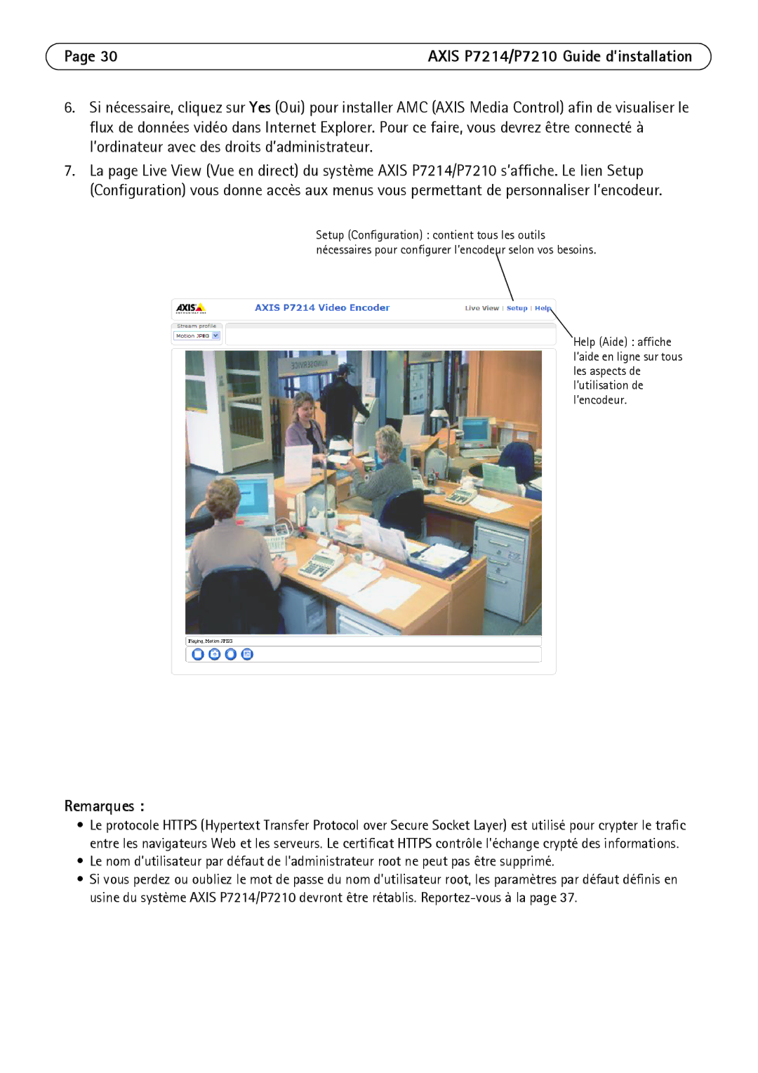 Axis Communications P7214/P7210 manual Remarques 