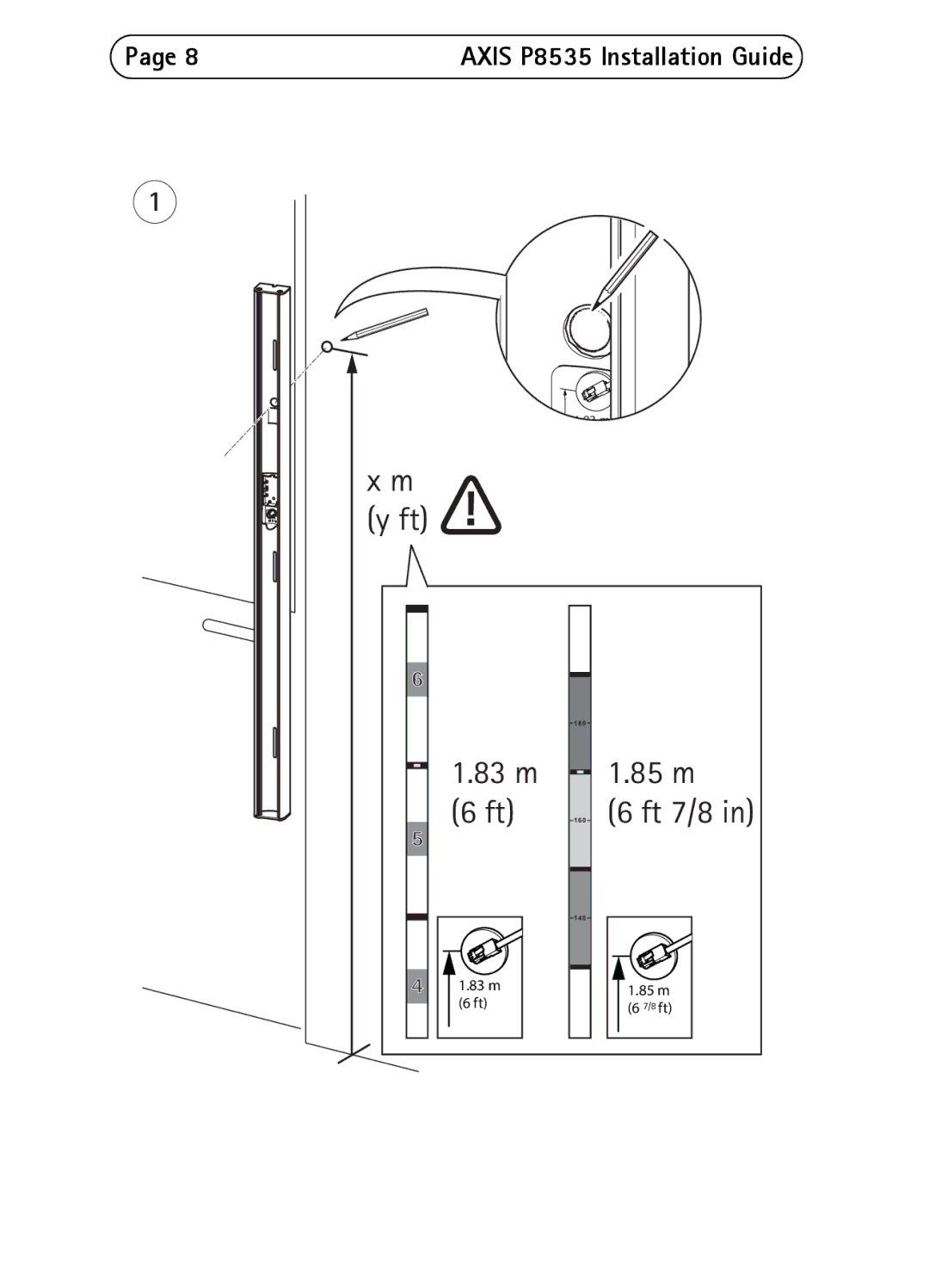 Axis Communications P8535 manual Y ft 