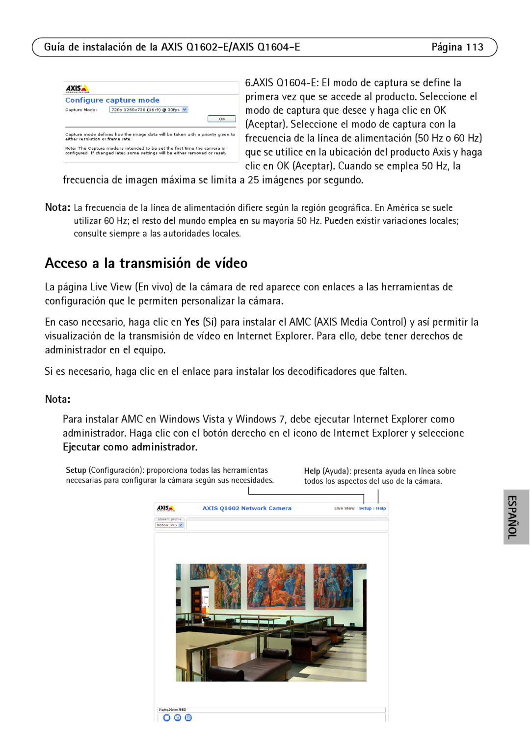 Axis Communications Q1604-E, Q1602-E manual Acceso a la transmisión de vídeo 