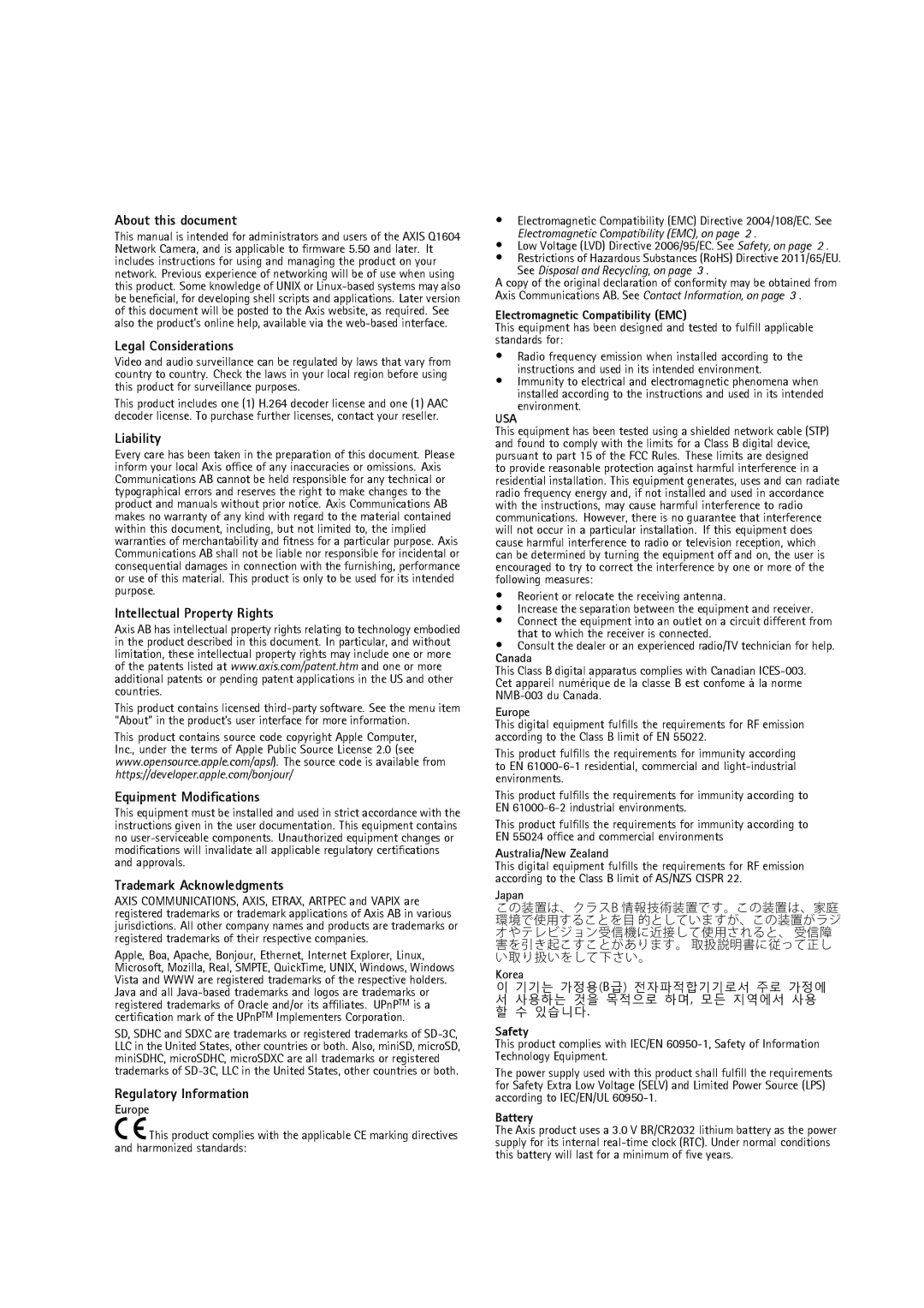 Axis Communications Q1604 user manual About this document, Legal Considerations, Liability, Intellectual Property Rights 