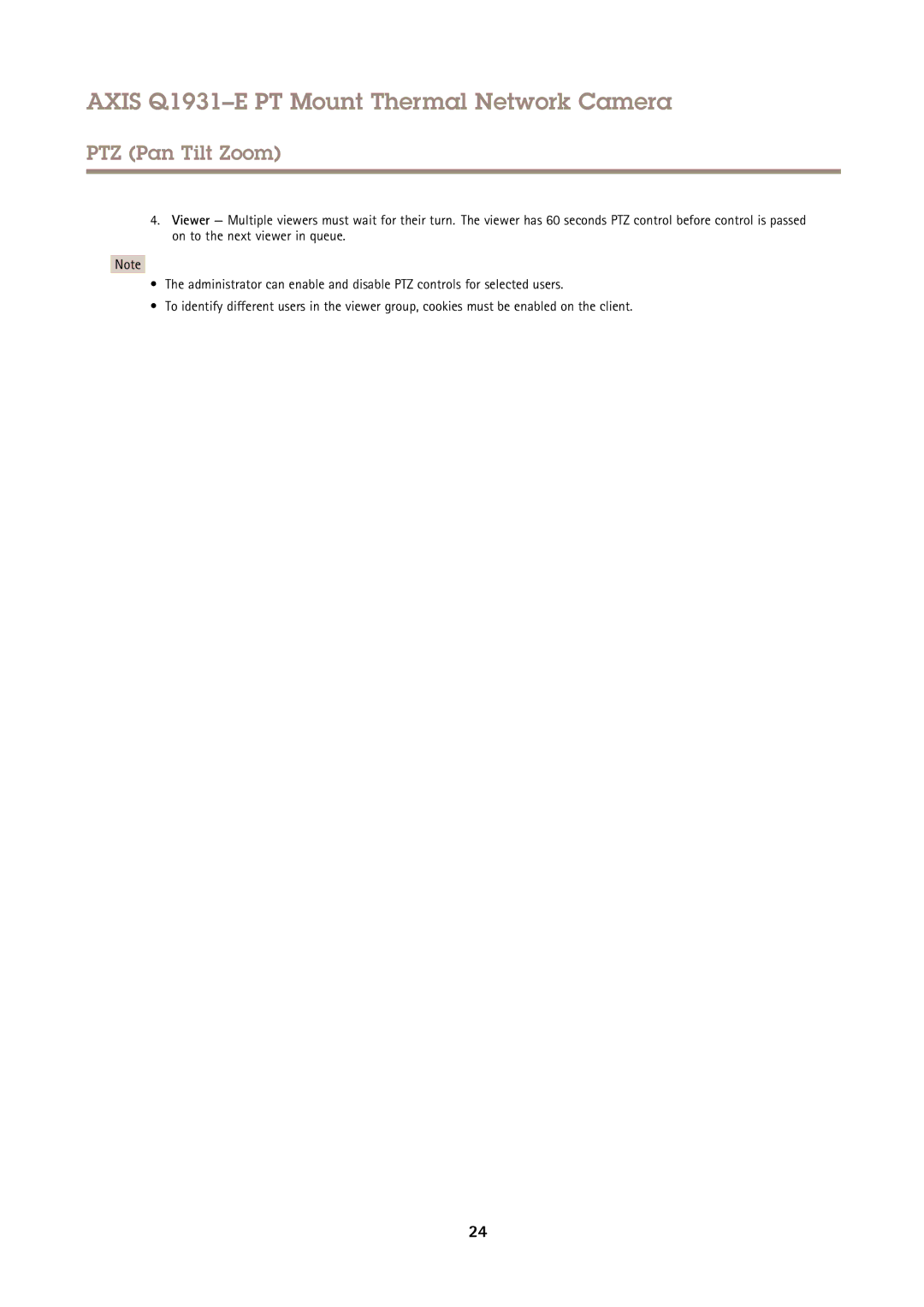 Axis Communications Q1931E PT user manual Axis Q1931-E PT Mount Thermal Network Camera 