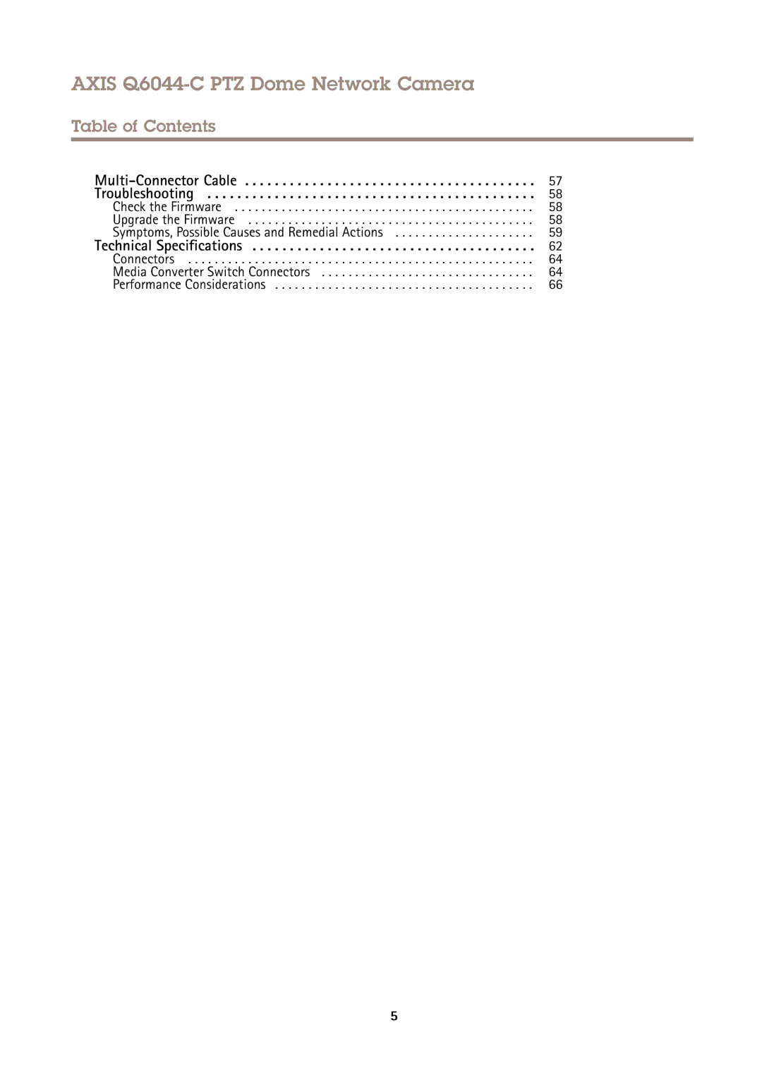 Axis Communications Q6044-C user manual Multi-Connector Cable Troubleshooting 