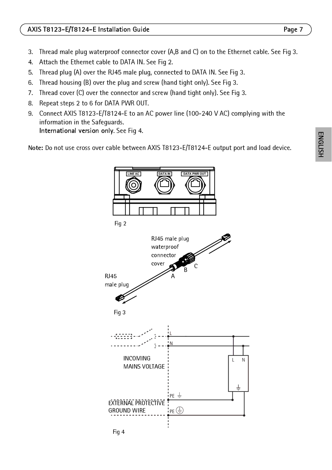 Axis Communications T8123-E, T8124-E manual International version only. See Fig 