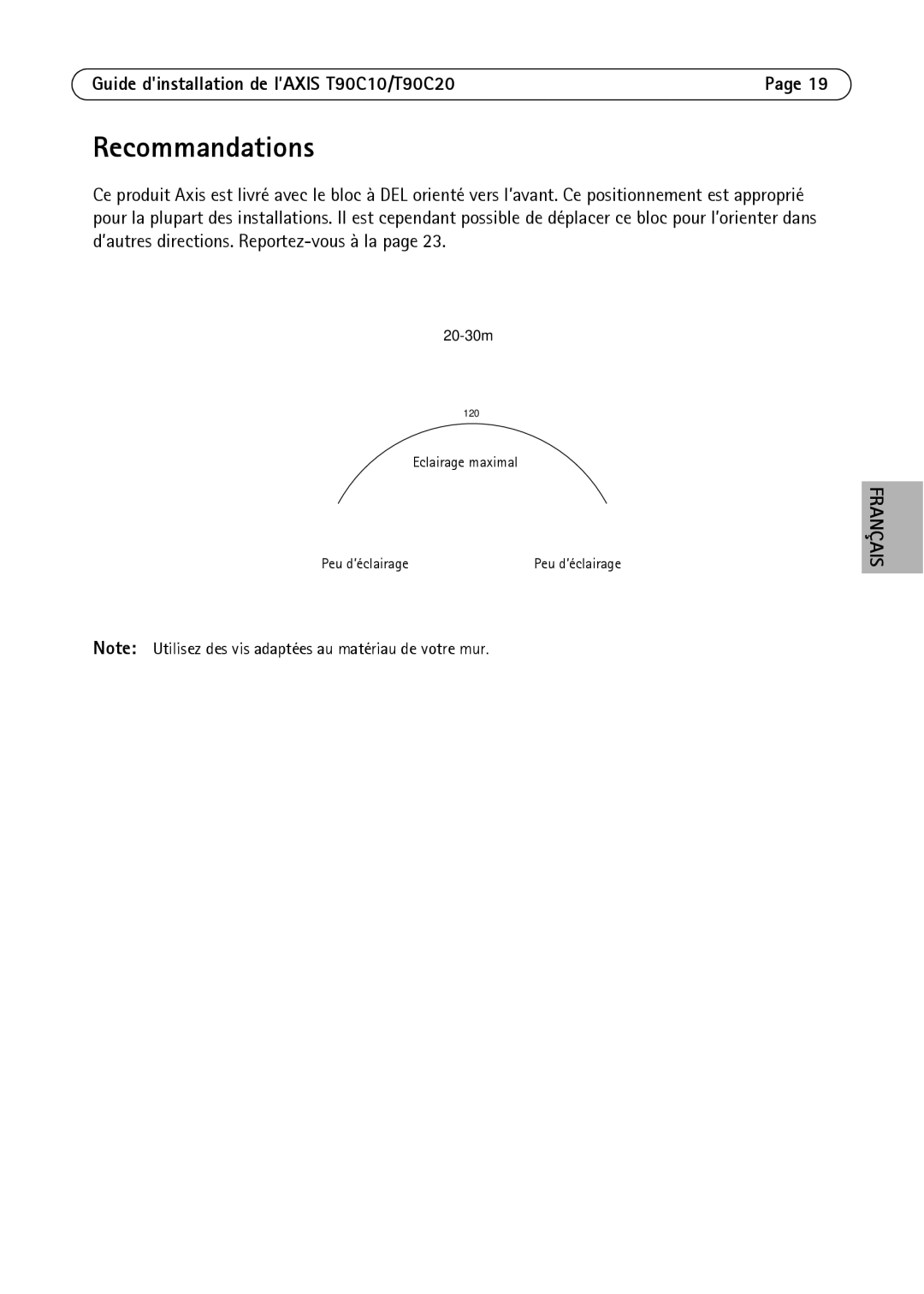 Axis Communications T90C20, T90C10 manual Recommandations 