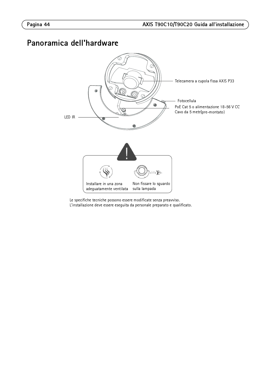 Axis Communications T90C10, T90C20 manual Panoramica dellhardware, Pagina 