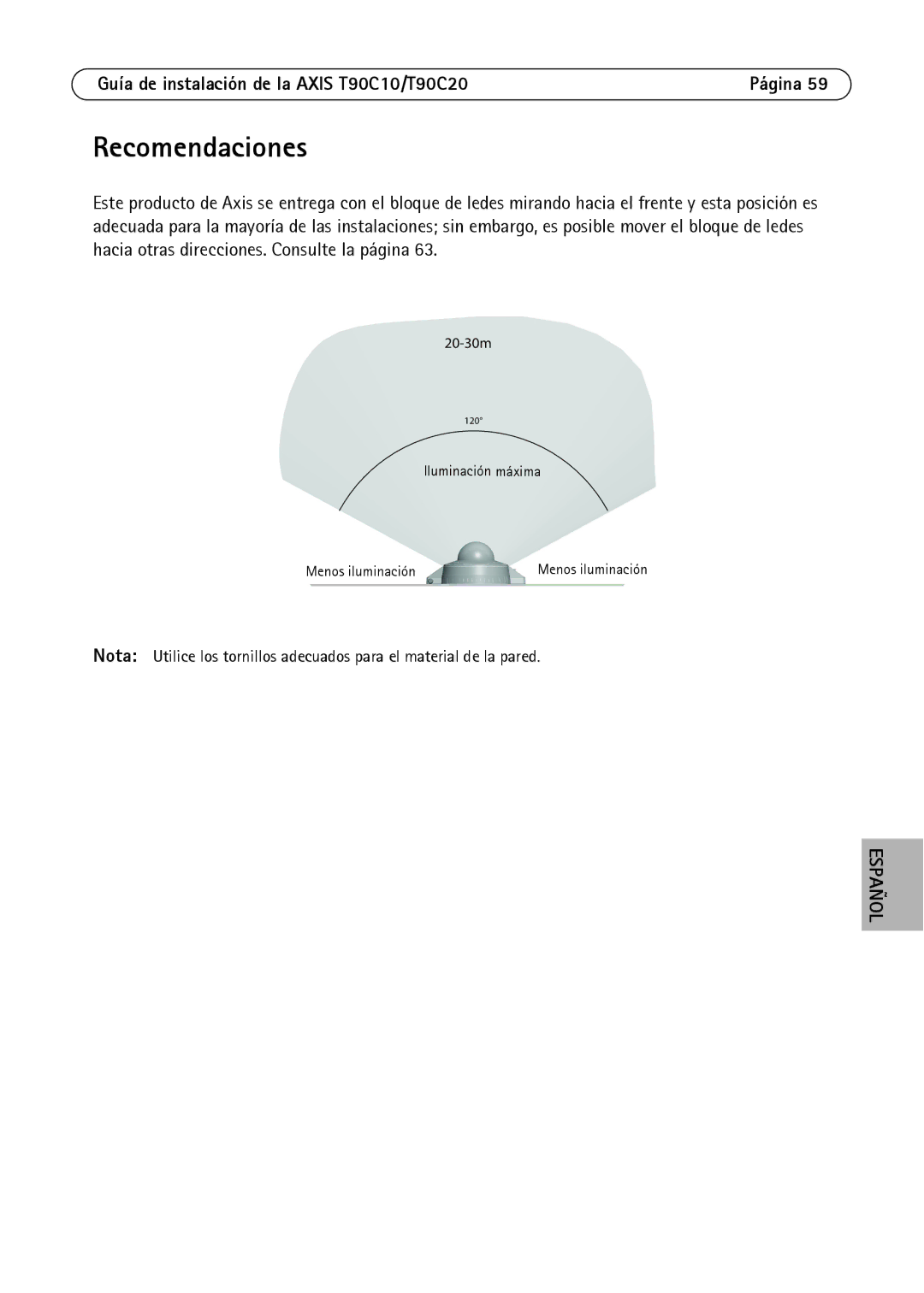 Axis Communications T90C20, T90C10 manual Recomendaciones 