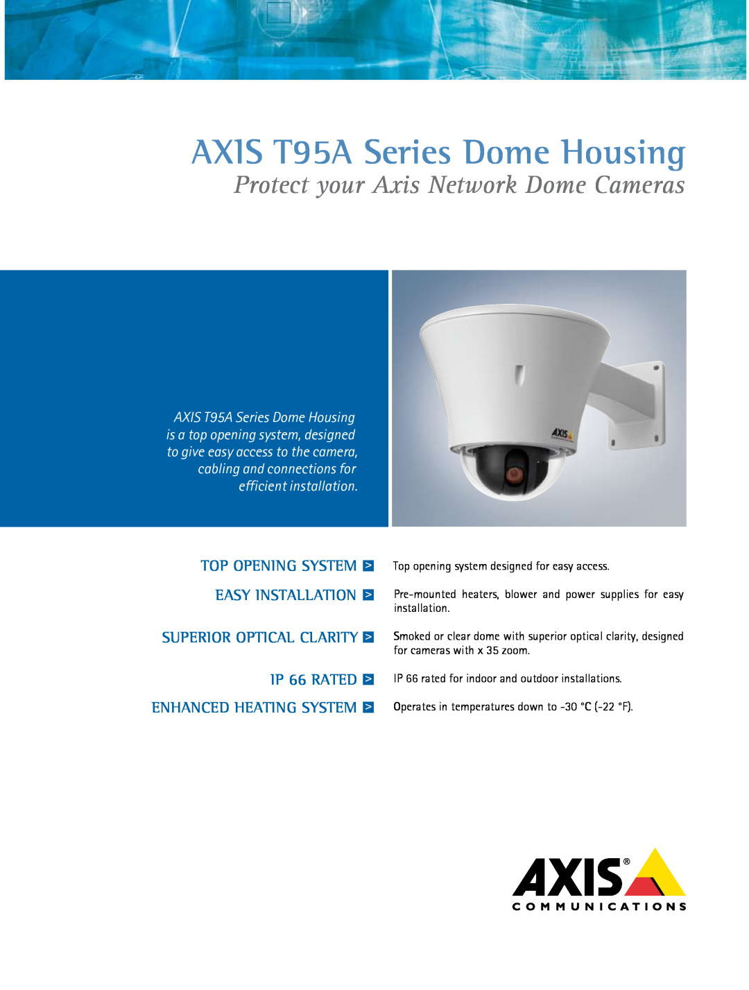 Axis Communications manual AXIS T95A Series Dome Housing, Protect your Axis Network Dome Cameras 