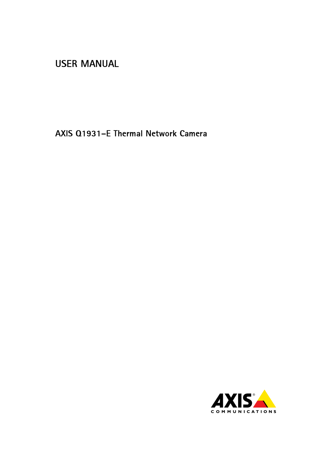 Axis Communications thermal network camera user manual Axis Q1931-E Thermal Network Camera 