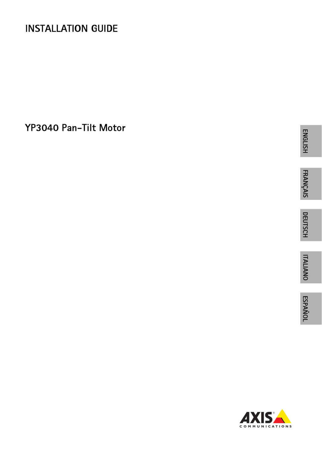 Axis Communications manual Installation Guide, YP3040 Pan-Tilt Motor 