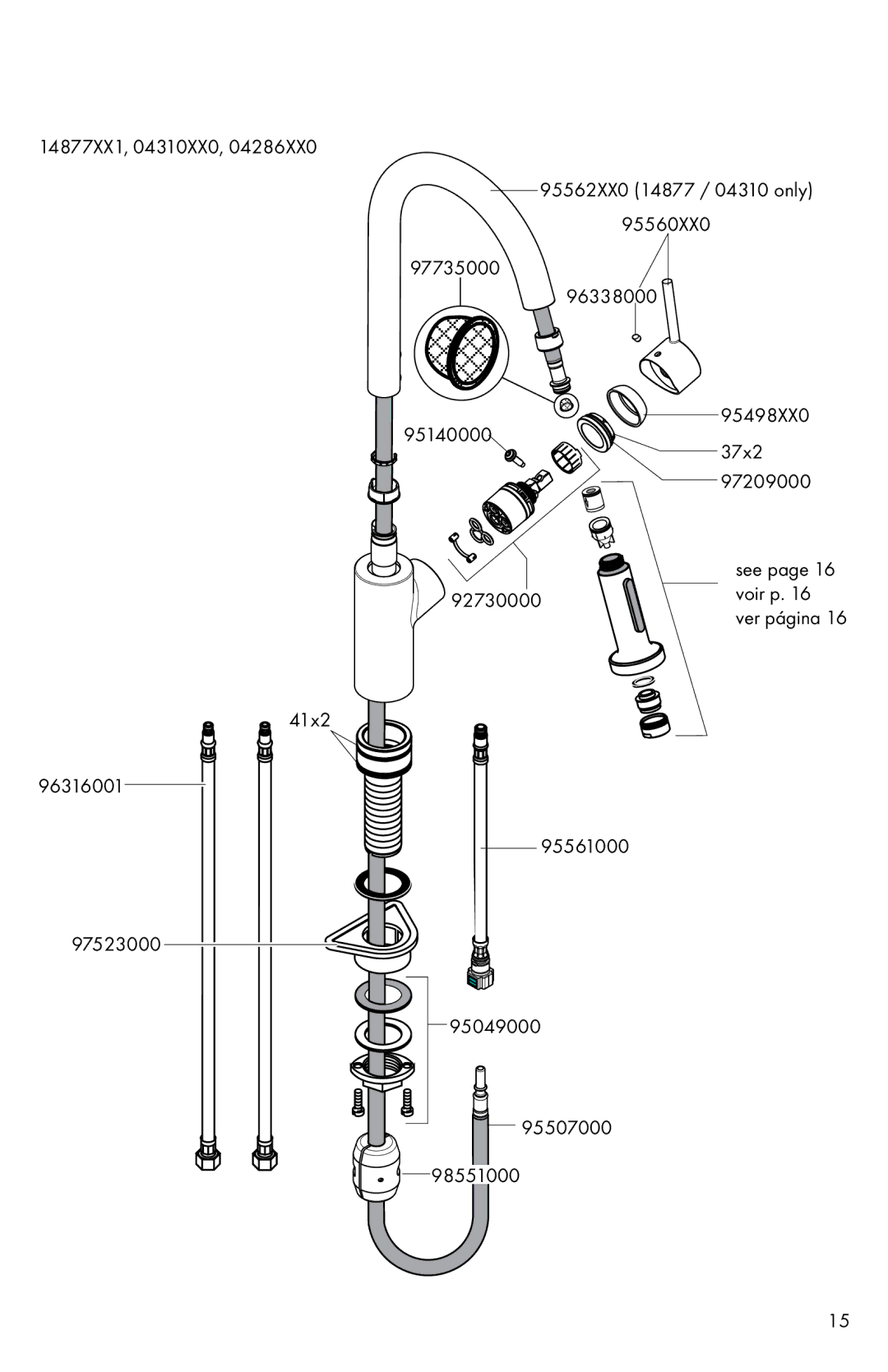 Axor 04065XX0 installation instructions 95498XX0 