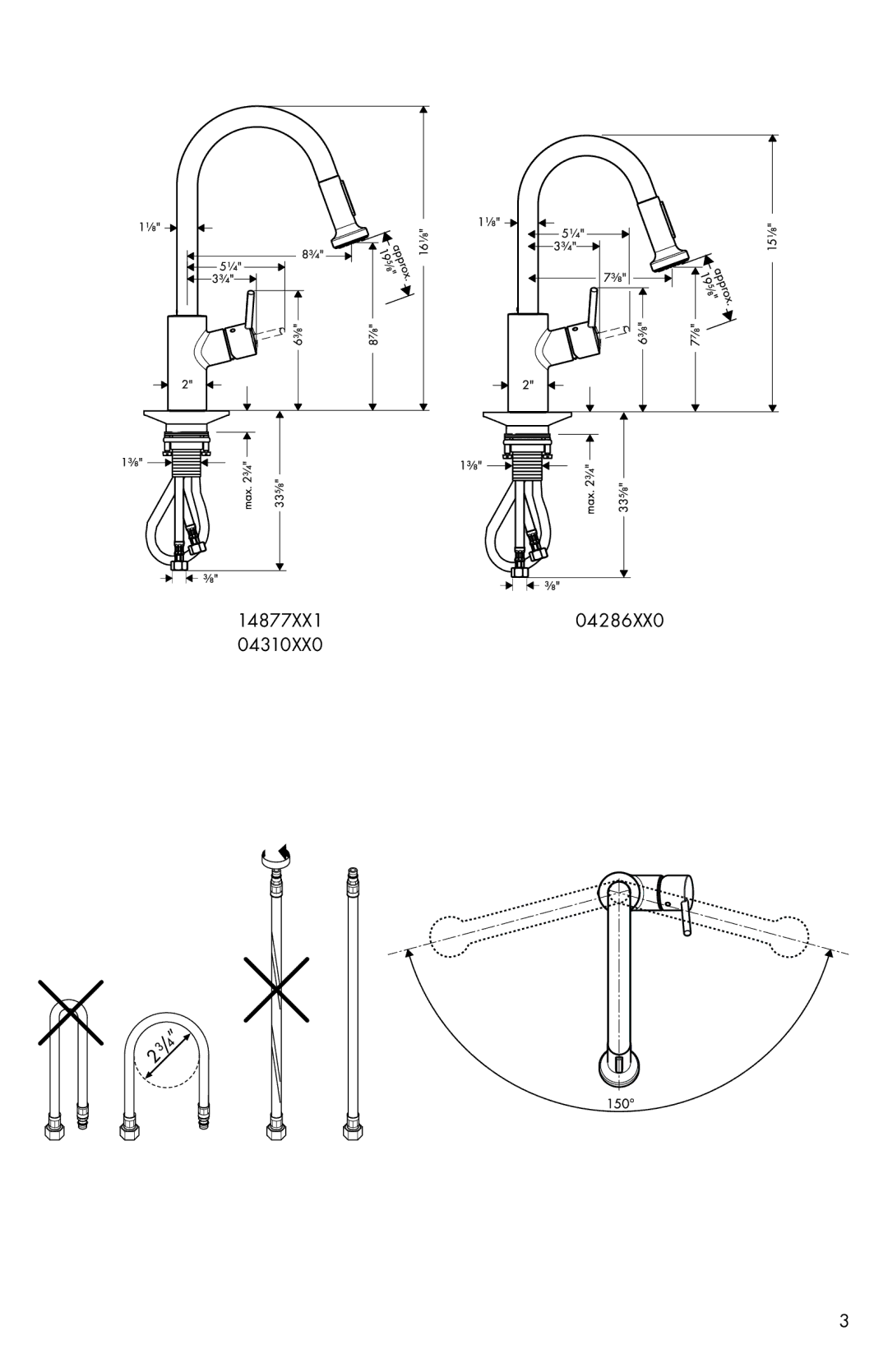 Axor 04065XX0 installation instructions 14877XX1 