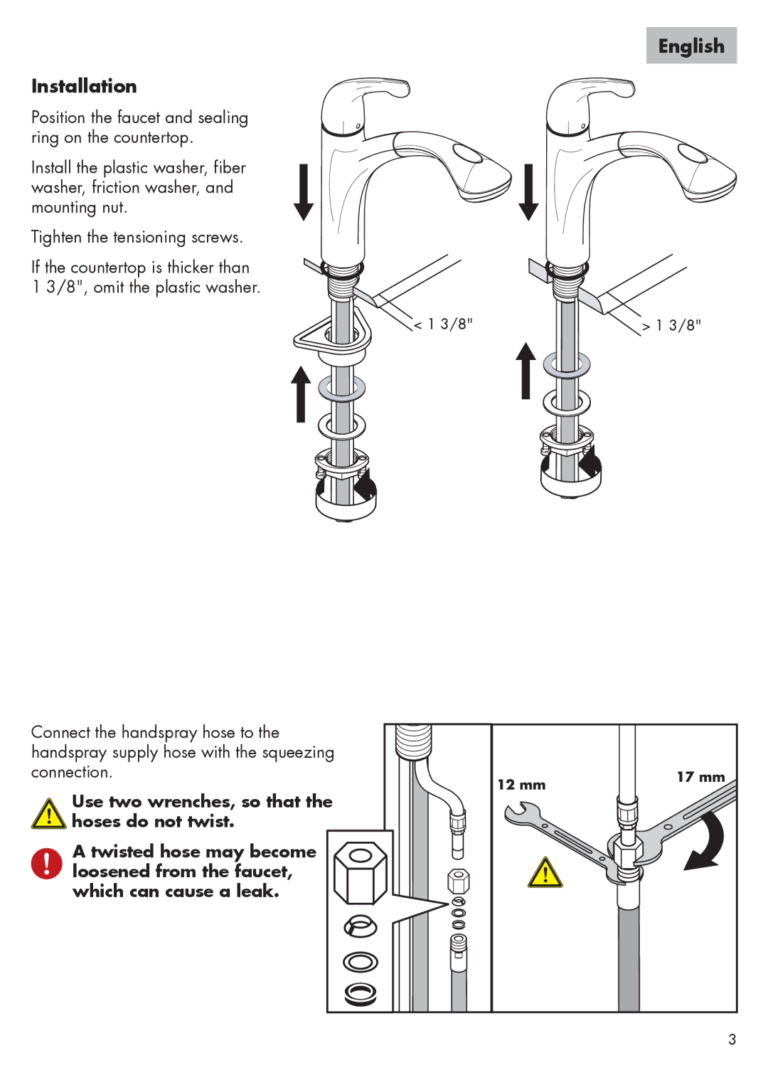 Axor 04076XX0 installation instructions Installation 