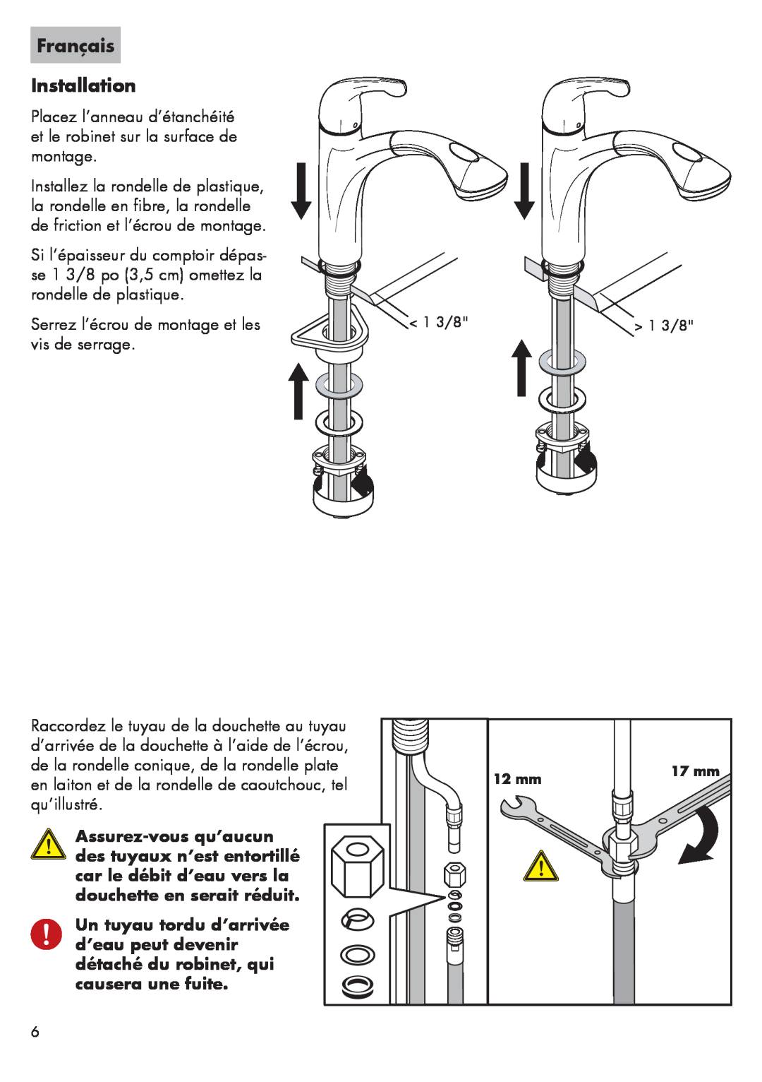 Axor 04076XX0 installation instructions Français Installation 