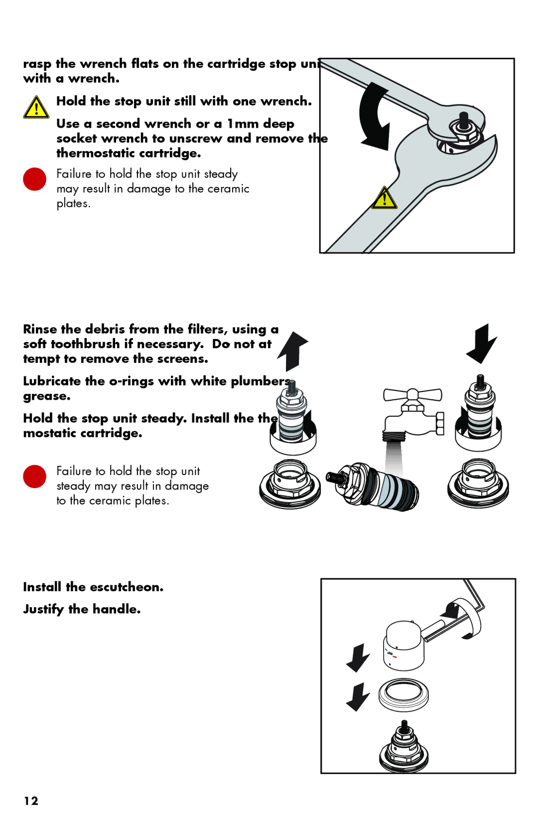 Axor 04134XX0, 04139XX0, 04140XX0, 04128XX0, 04131XX0, 04127XX0, 04126XX0, 04136XX0 Install the escutcheon Justify the handle 