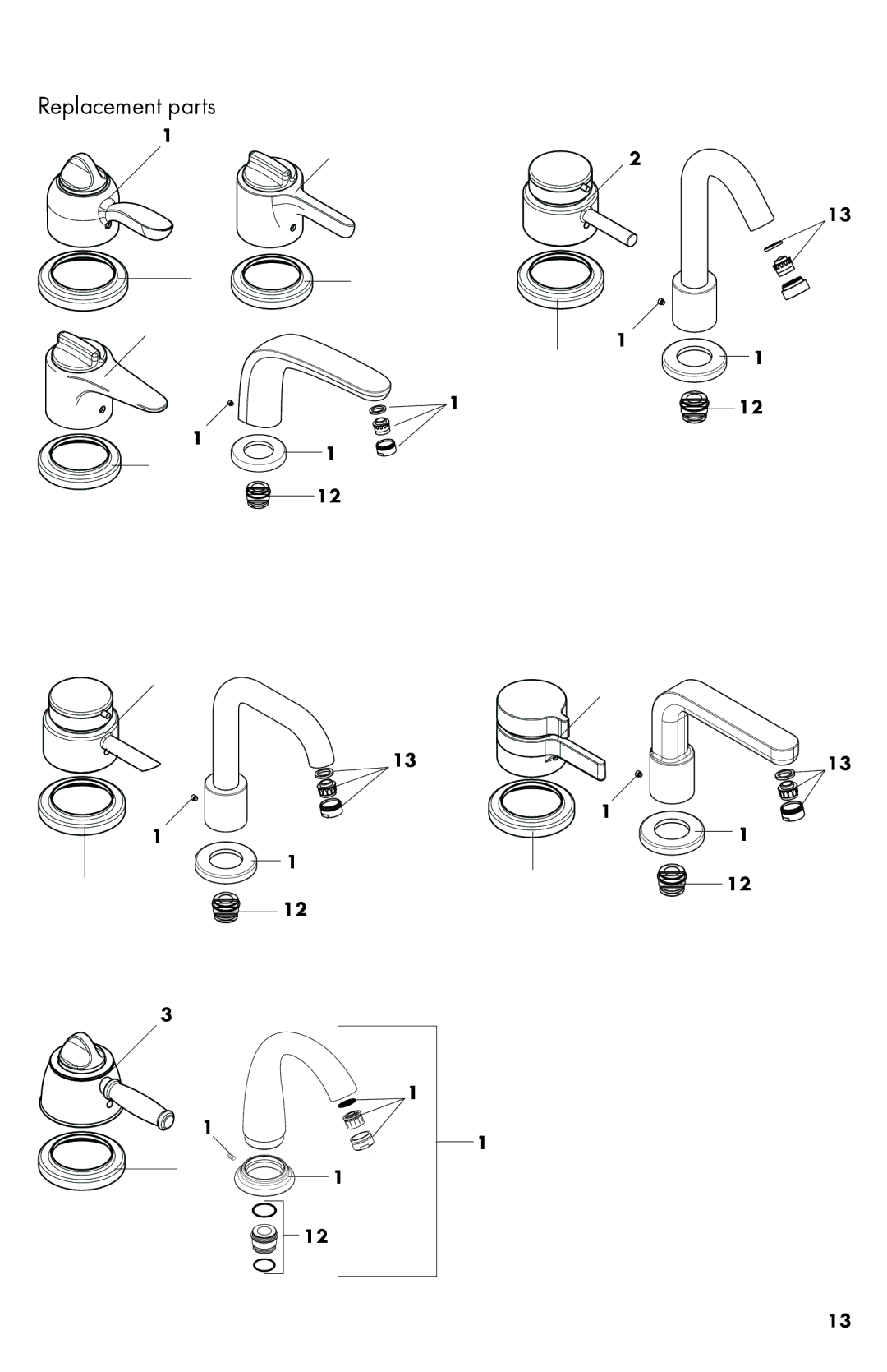 Axor 04143XX0, 04139XX0, 04140XX0, 04128XX0, 04131XX0, 04127XX0, 04126XX0, 04136XX0, 04135XX0, 04138XX0, 04130XX0 Replacement parts 