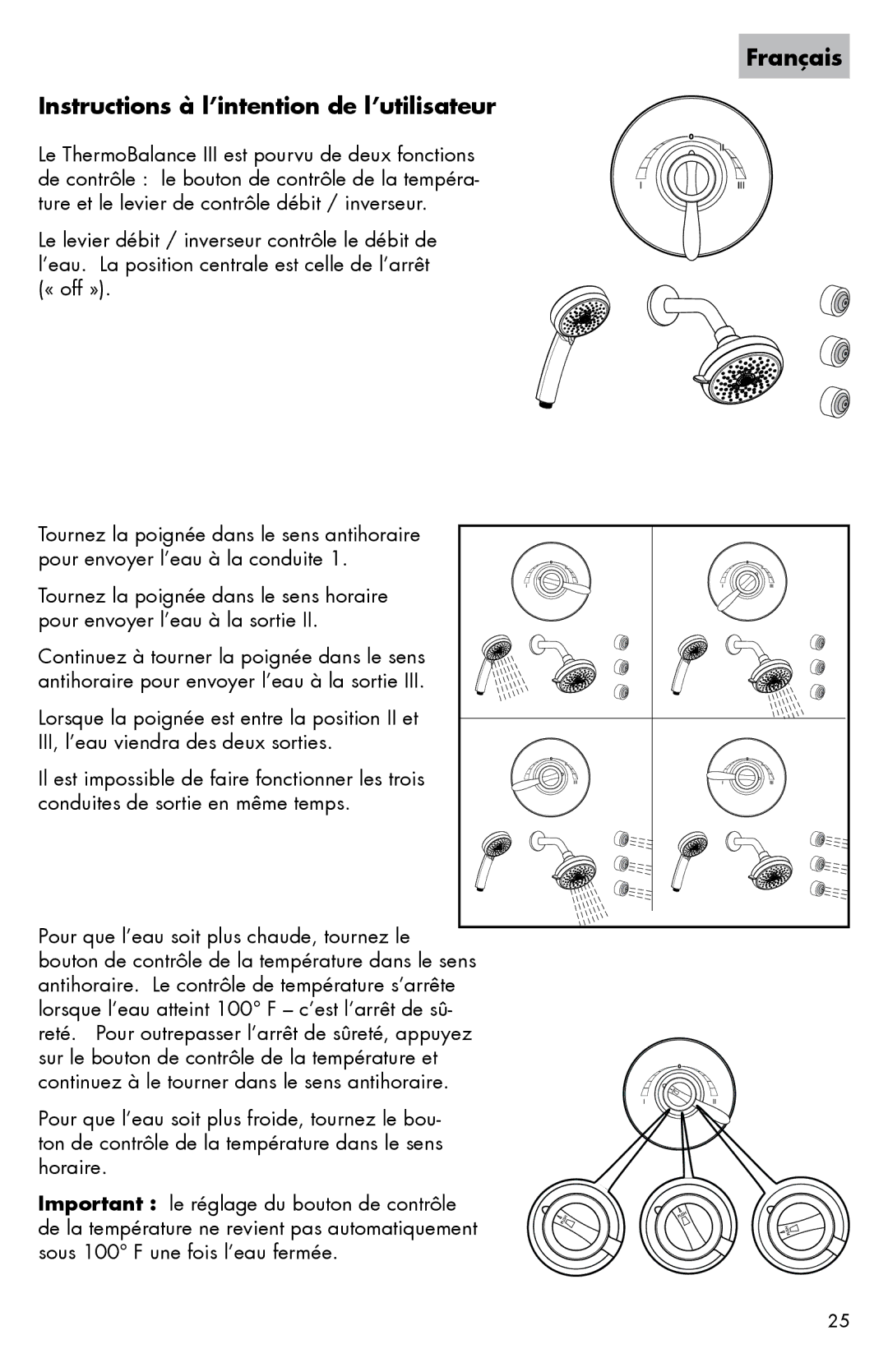 Axor 0607XX0 installation instructions Français Instructions à l’intention de l’utilisateur 