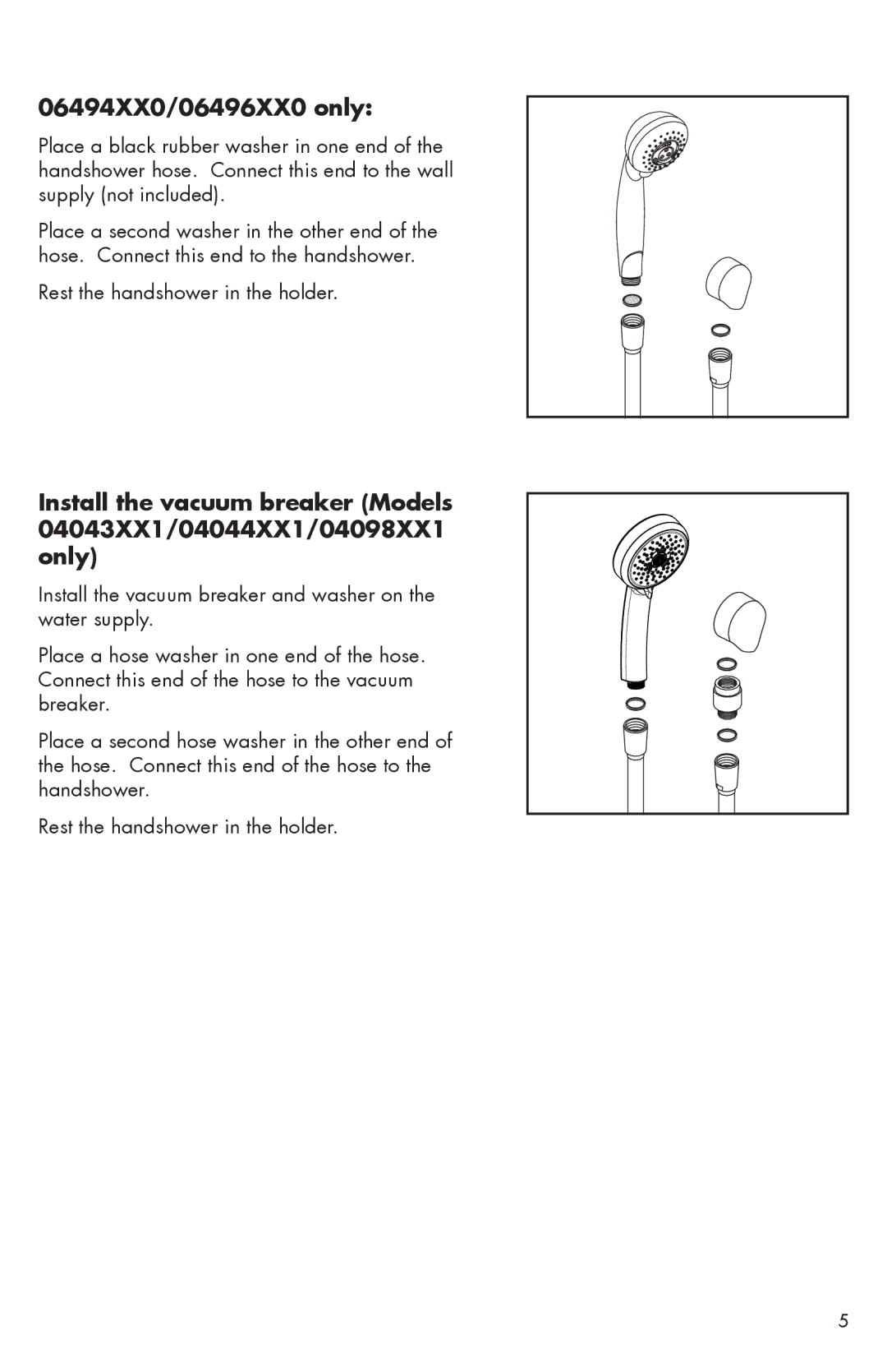 Axor 04098XX0, 06890XX0, 04043XX0, 04044XX0 installation instructions 06494XX0/06496XX0 only 