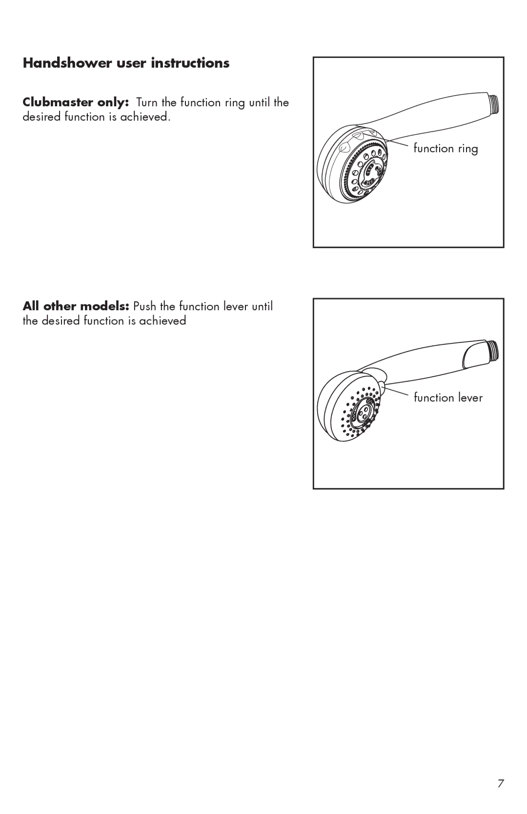 Axor 06494XX0, 06890XX0, 06496XX0, 04043XX0, 04044XX0, 04098XX0 installation instructions Handshower user instructions 