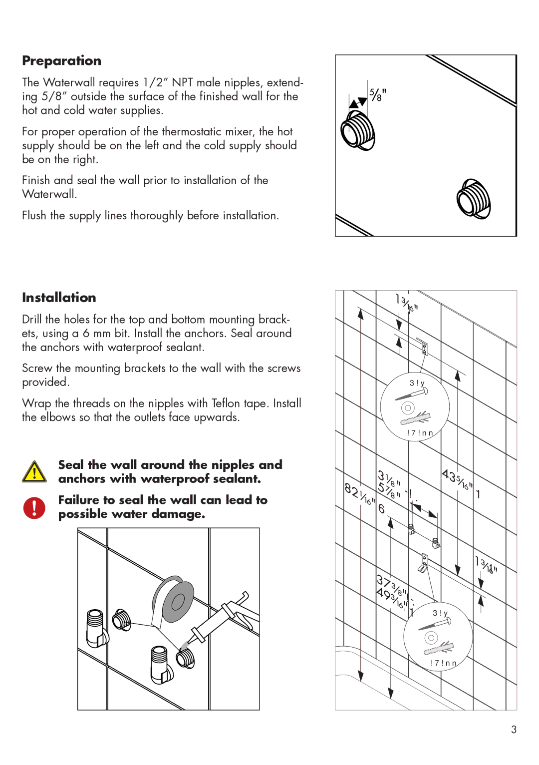 Axor 10920001 installation instructions Preparation, Installation 