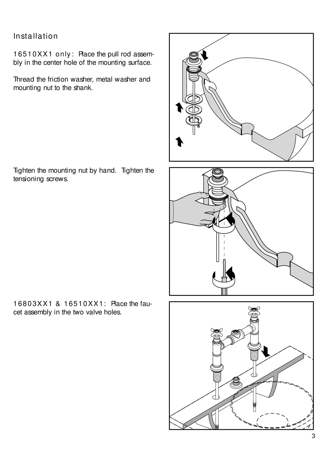 Axor 16803XX1, 16510XX1 installation instructions Installation 